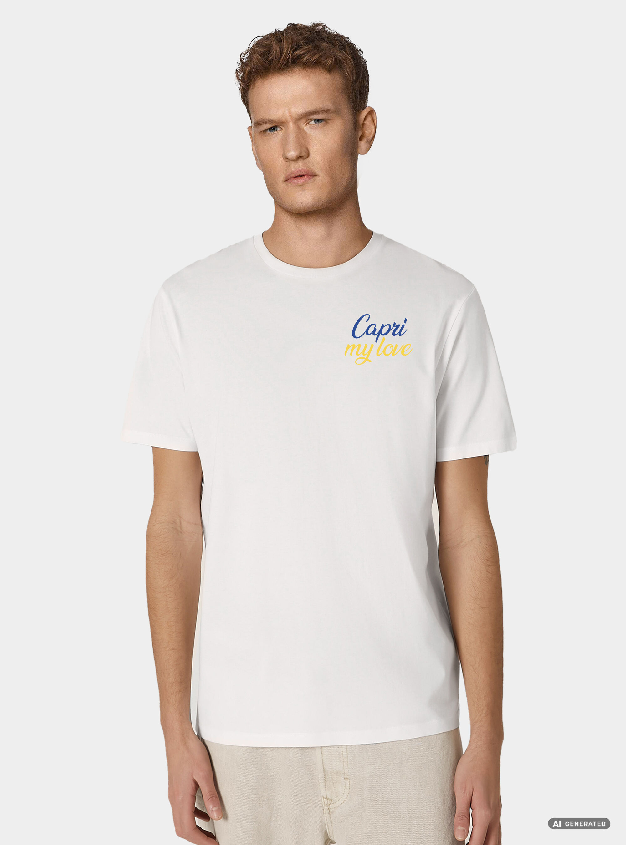 T-shirt in cotone mezza manica "capri my love"