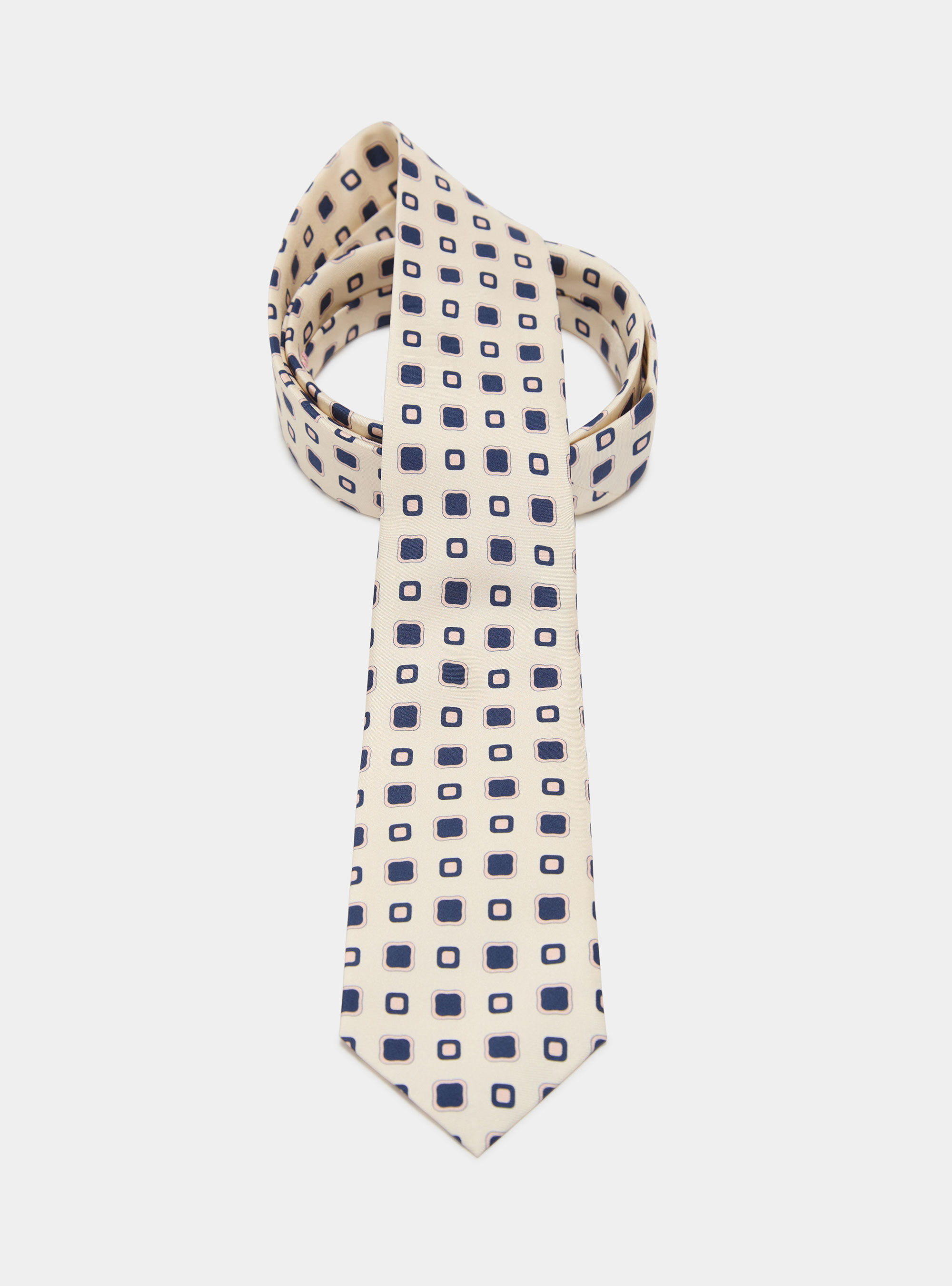 Patterned silk twill tie