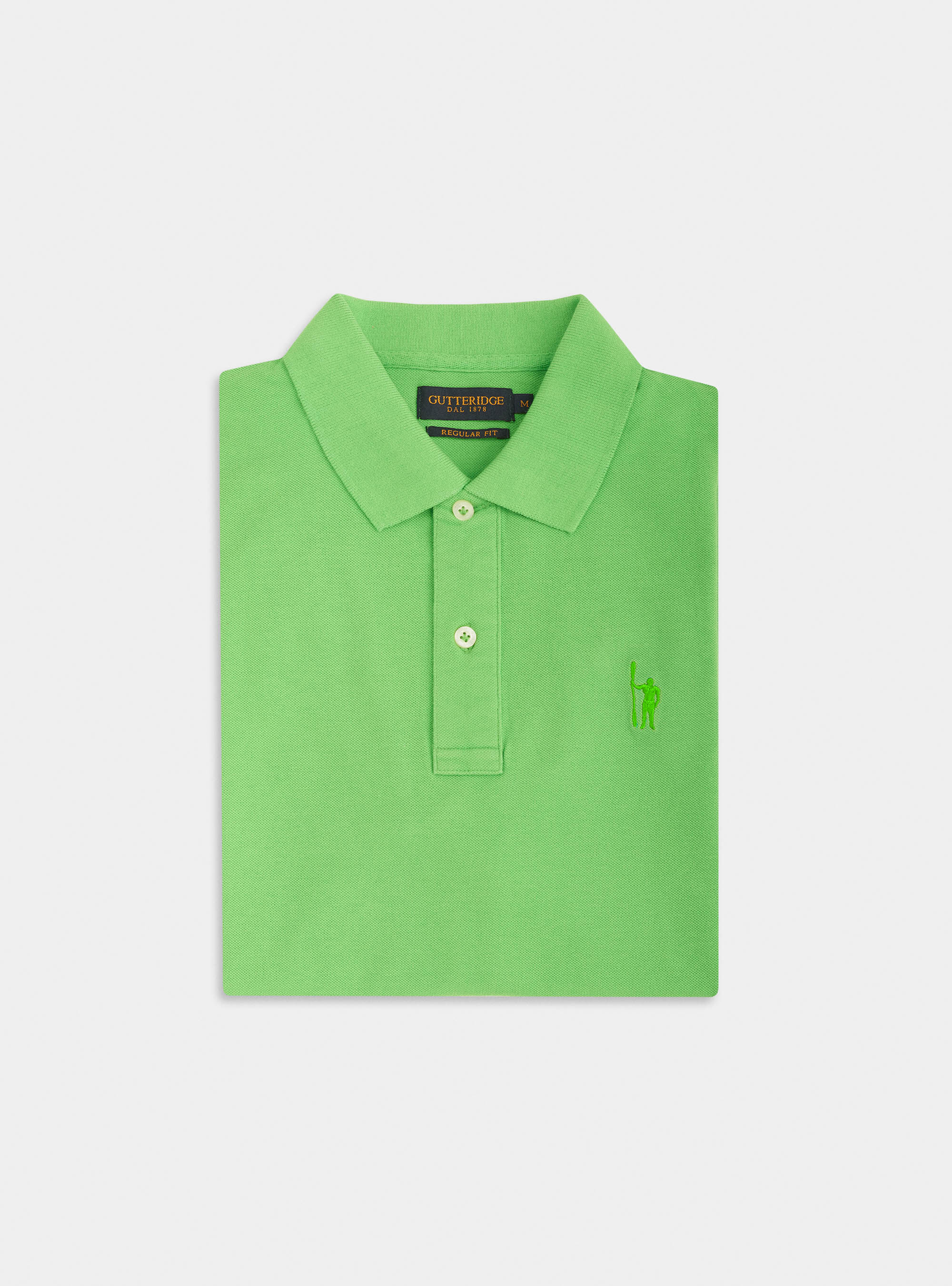 Polo classica con ricamo, VERDE 0653C