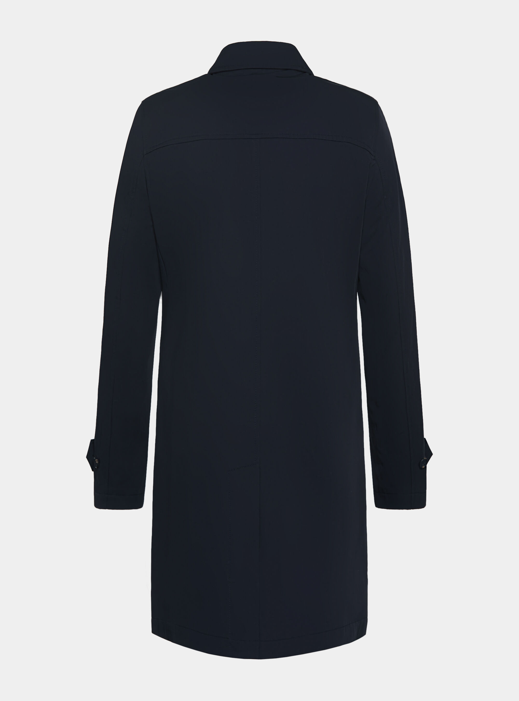 Impermeabile monopetto in misto cotone, BLU NAVY