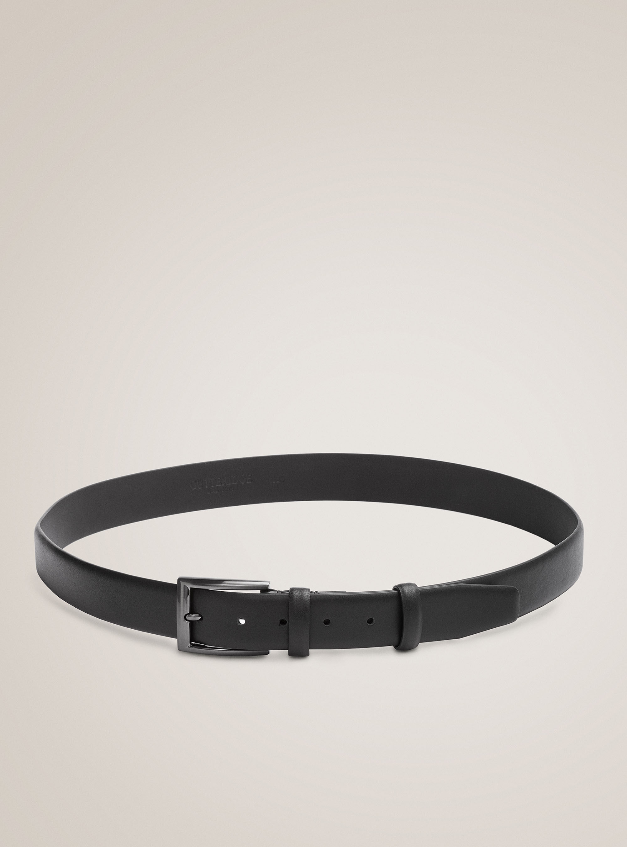 Solid color leather belt, BLACK