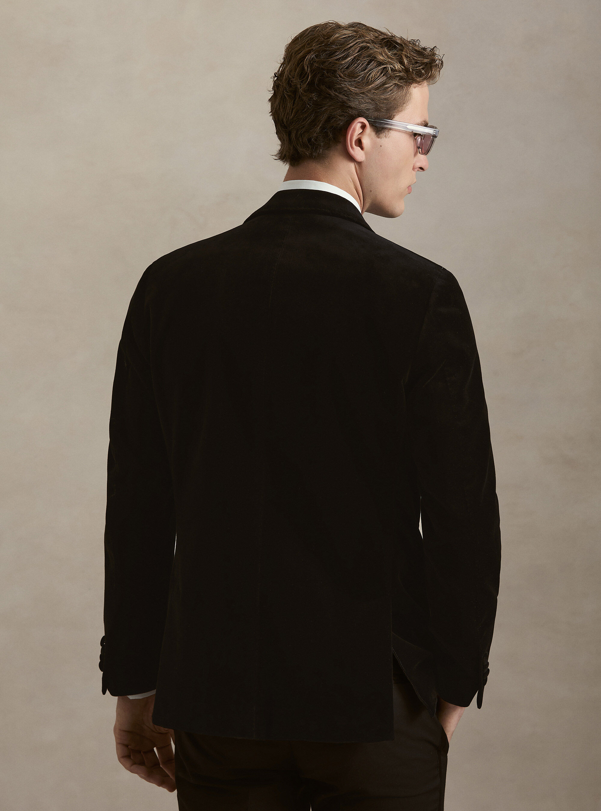 Tuxedo blazer for a velvet suit, BLACK
