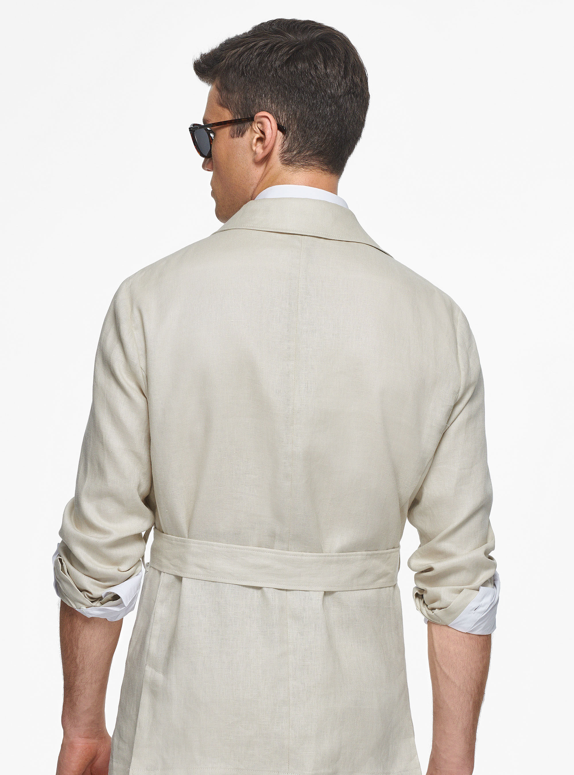 Field jacket in pure linen
