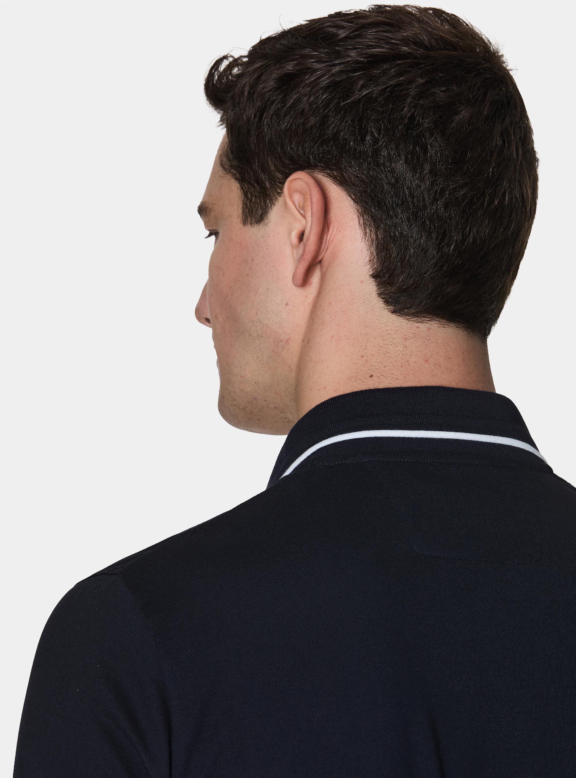 Polo GT01 senza bottoni in piquet stretch, BLU NAVY