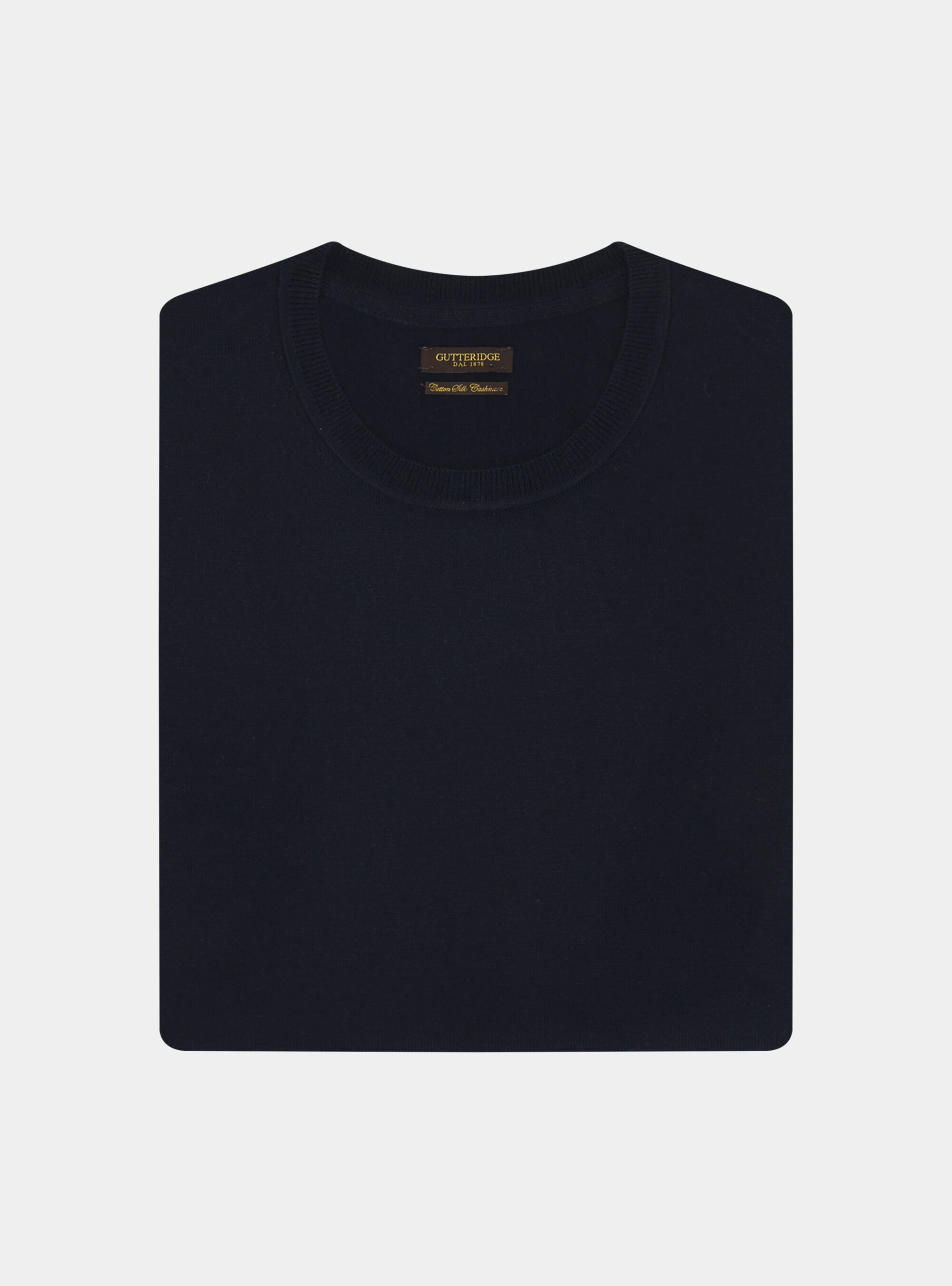Maglia girocollo in cotone seta e cashmere, BLU NAVY