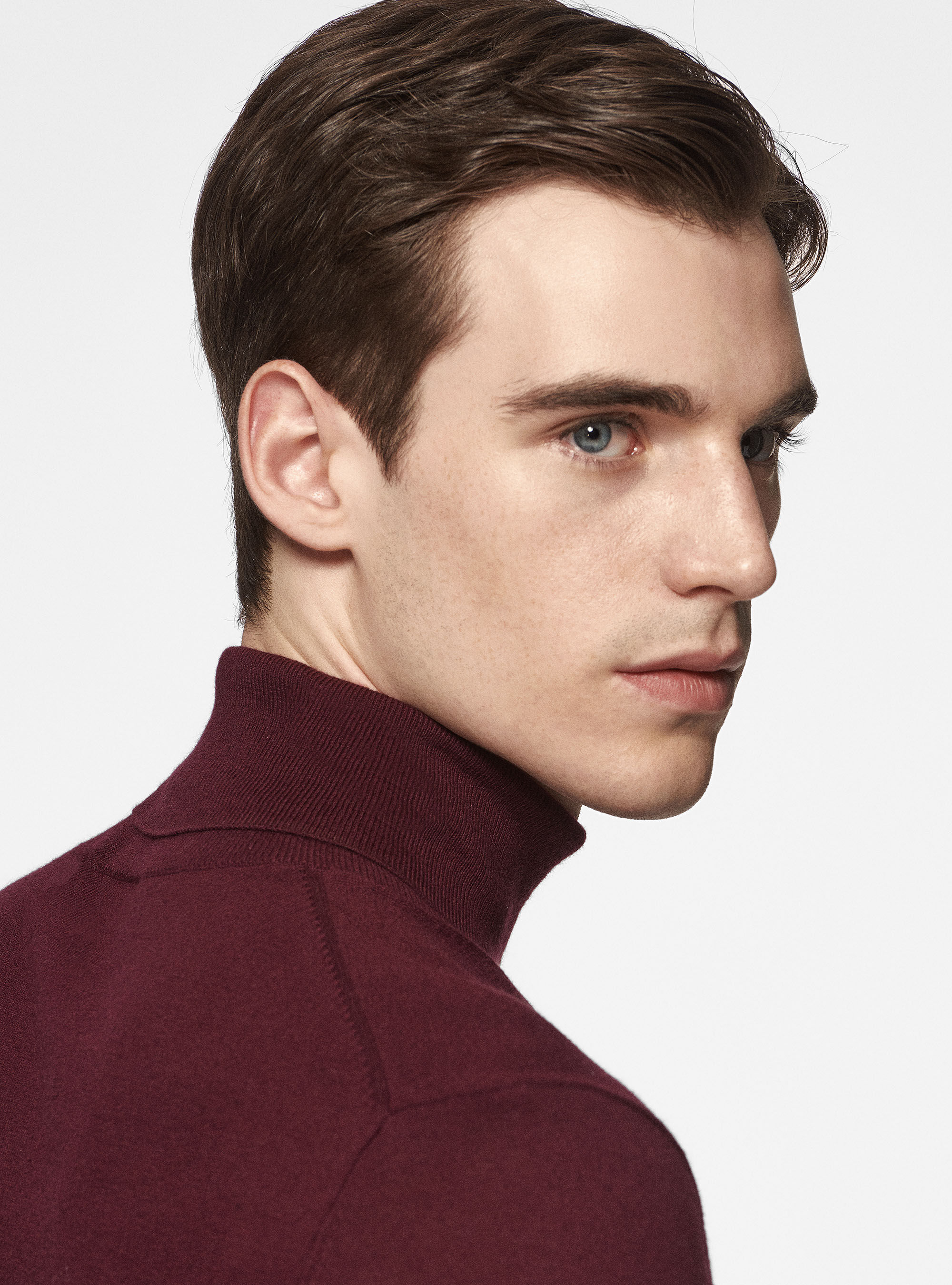 Dolcevita in cotone seta e cashmere, BORDEAUX