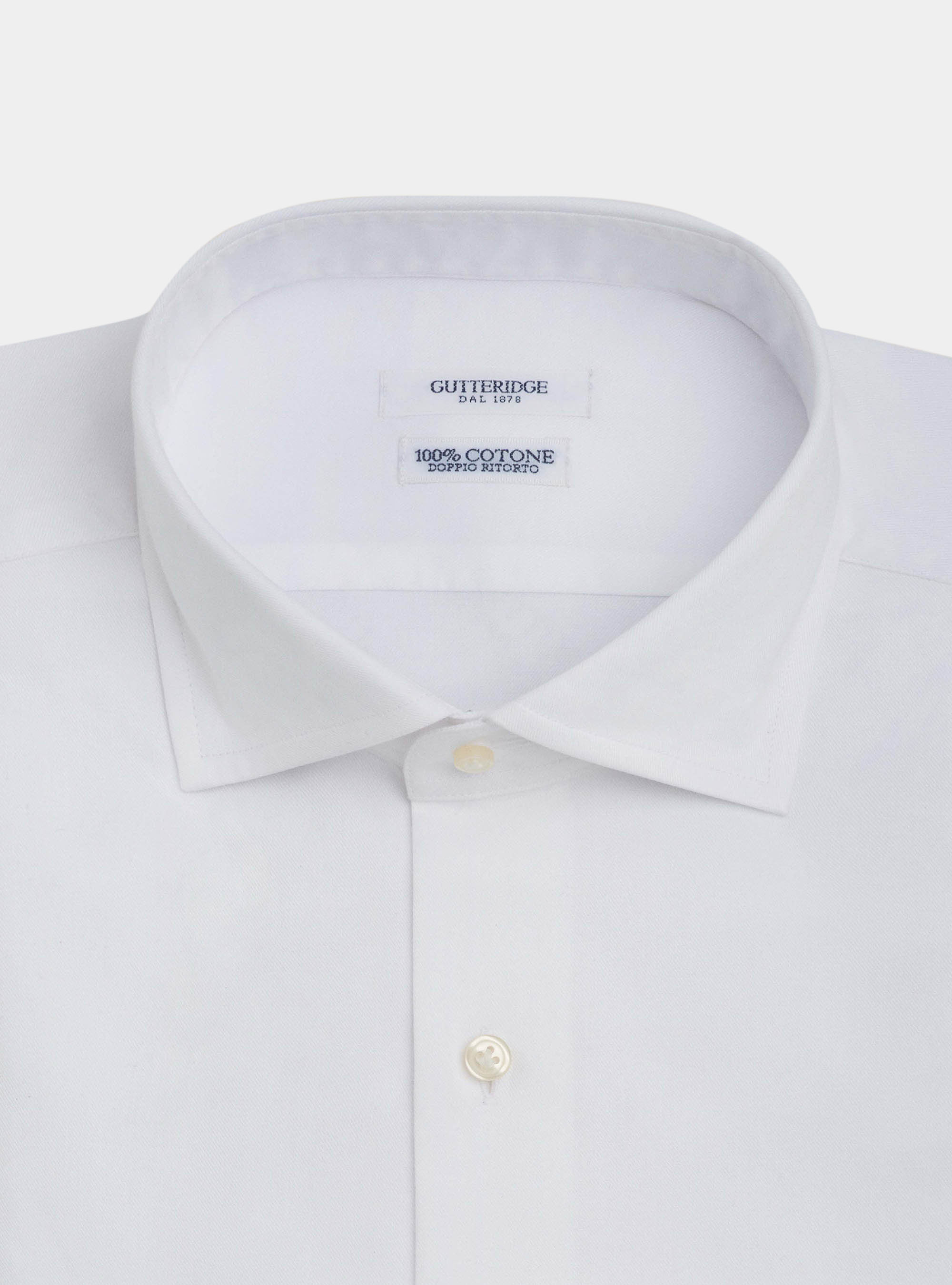 Camicia collo francese semiaperto in twill di cotone Gutteridge Uomo