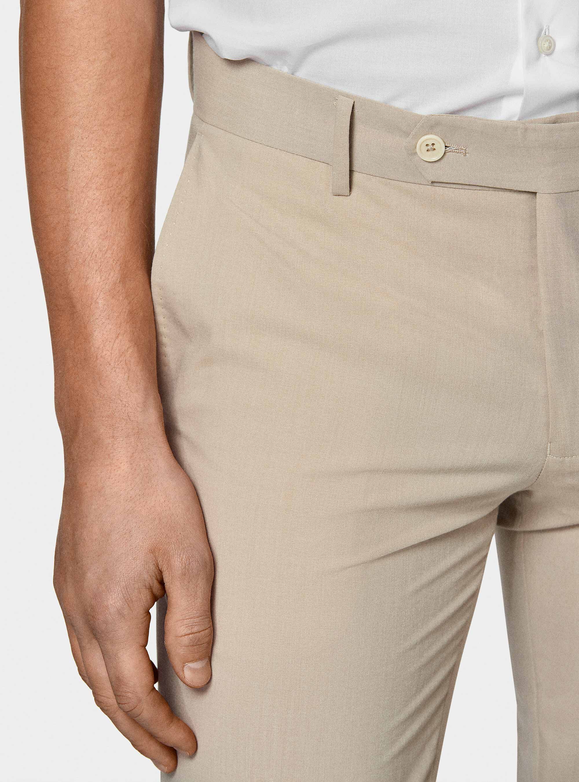 Pantaloni da abito slim fit, ECRU