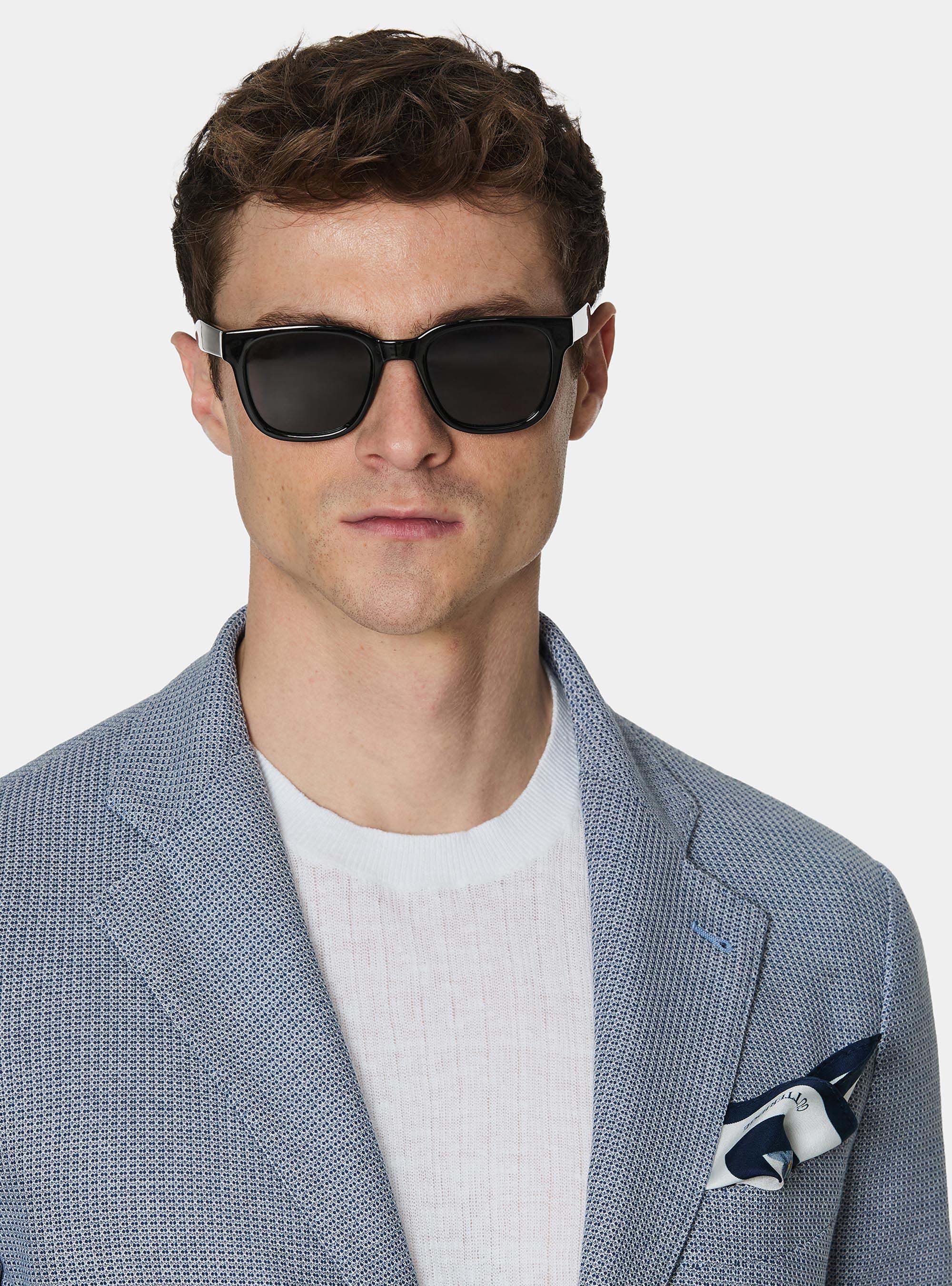 Micro-knit cotton jersey blazer, BLUE