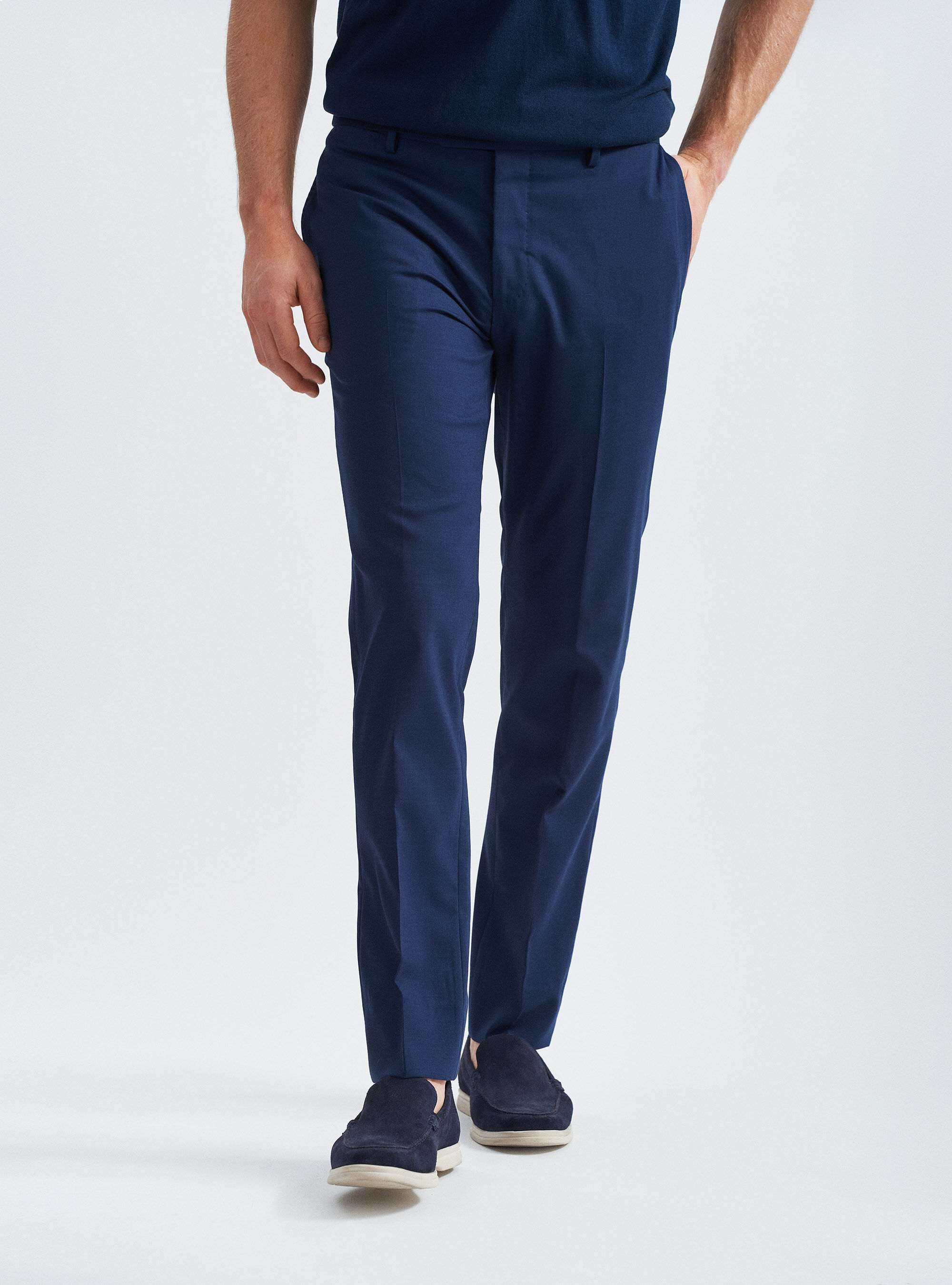 Fresh wool suit trousers, BLUE