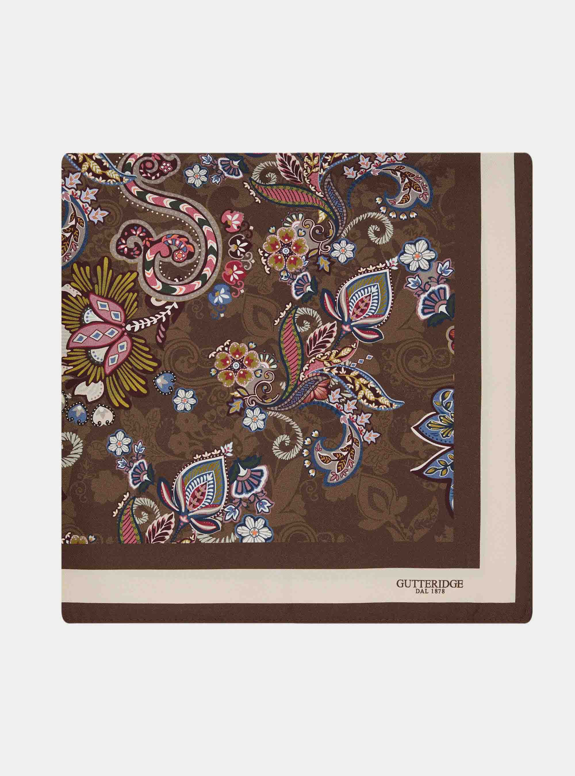 Foulard in seta stampato fantasia floreale