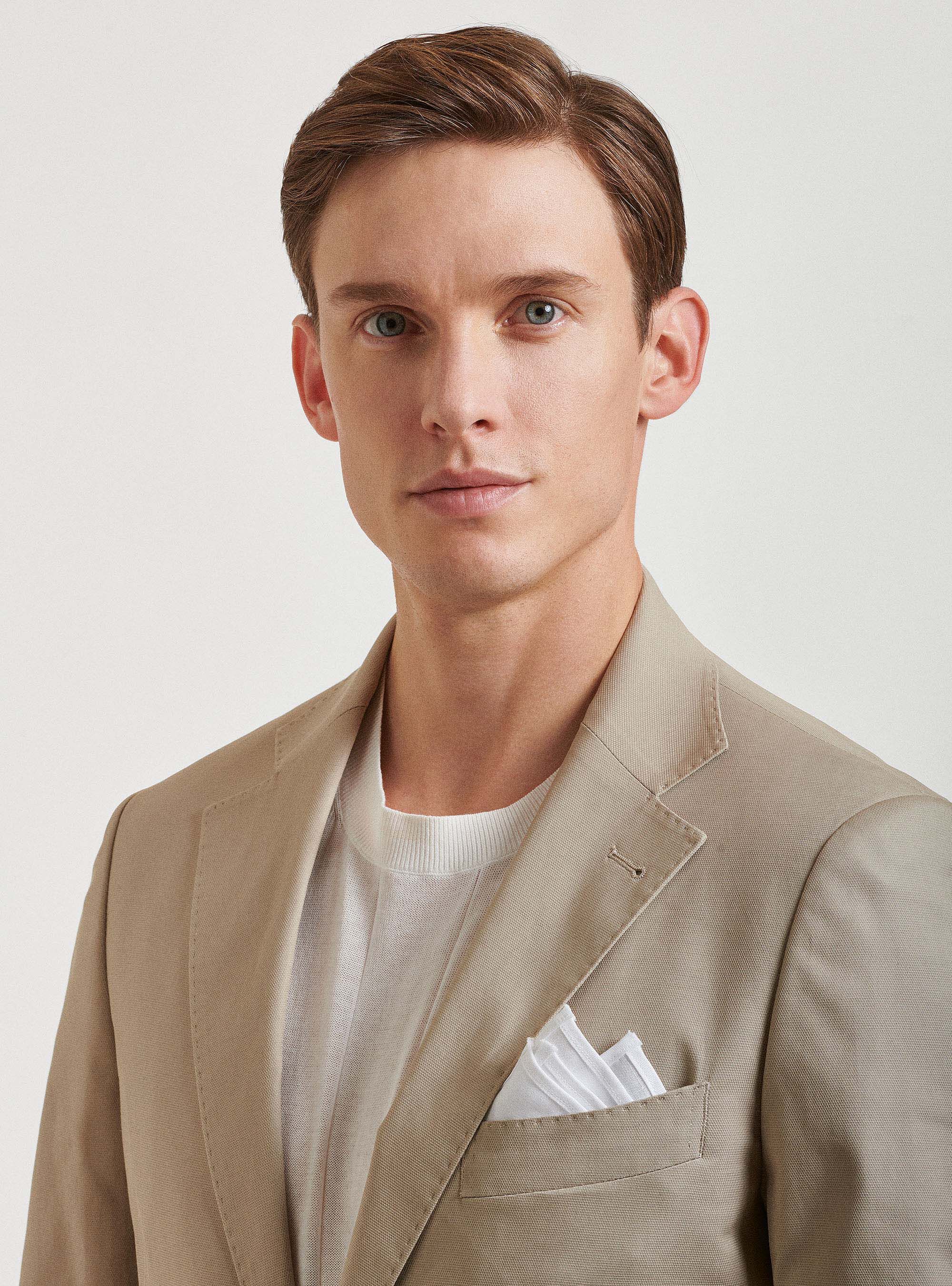 Armoured cotton suit blazer, SAND