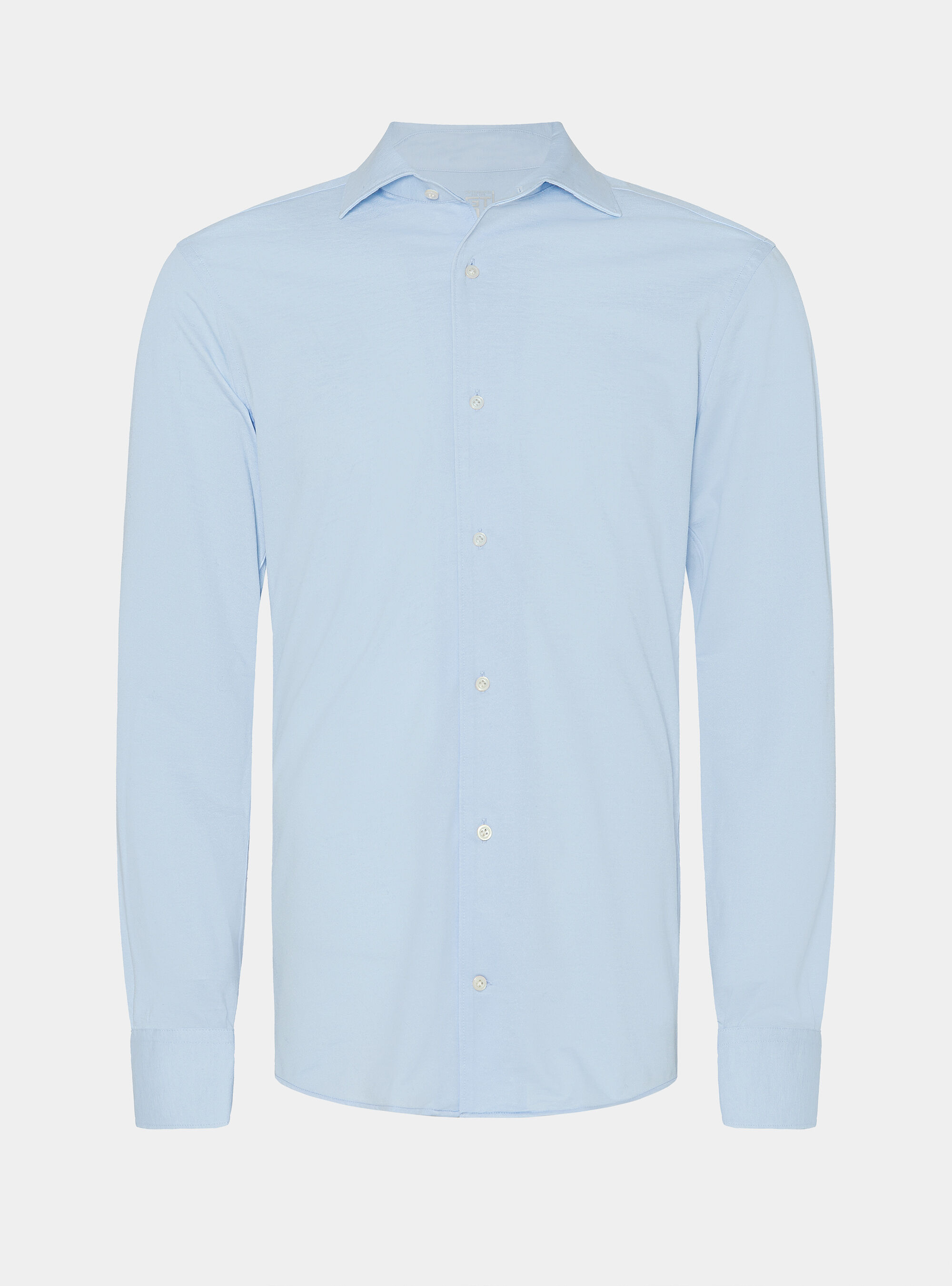 Camicia in jersey di misto cotone, AZZURRO