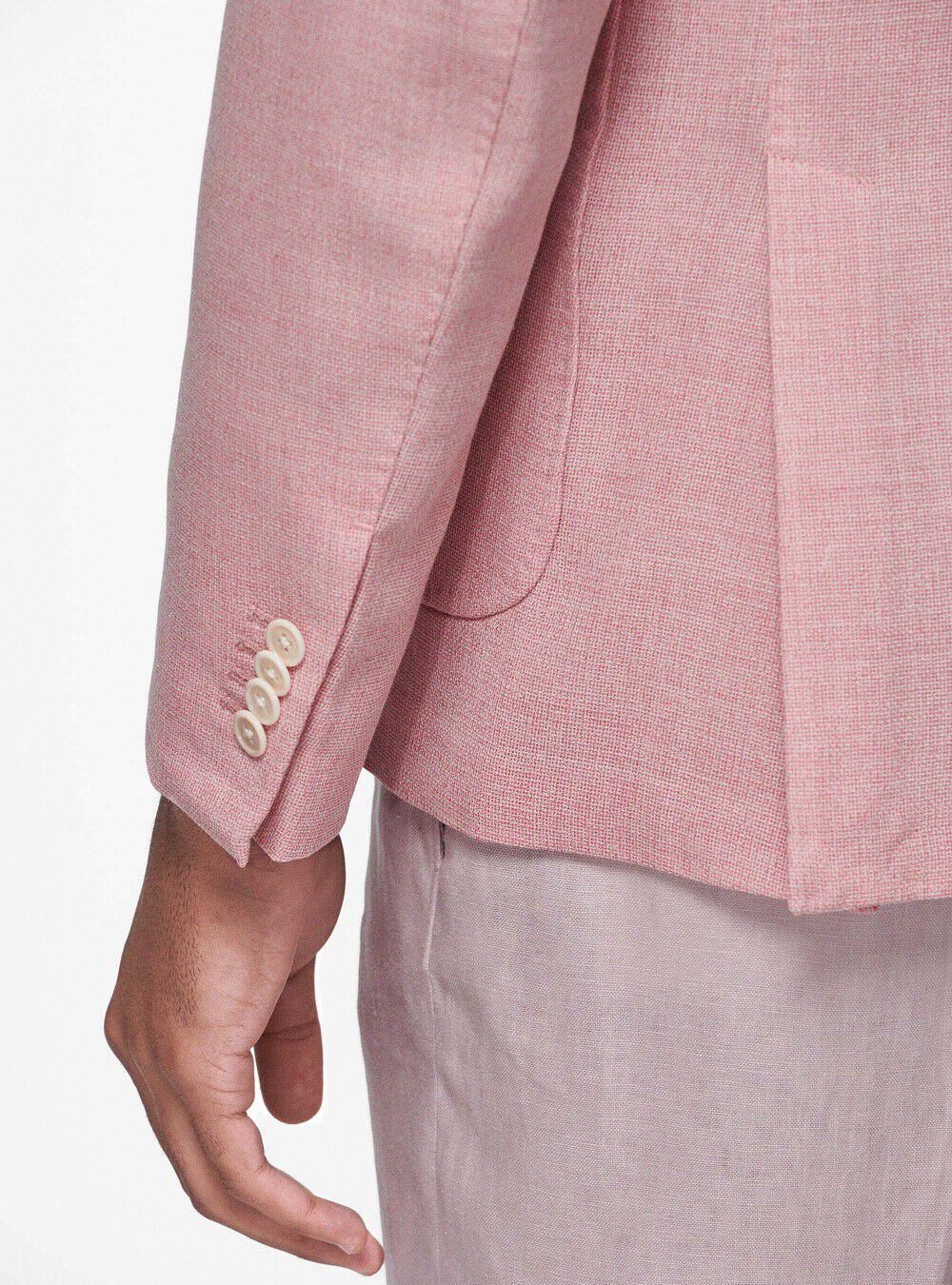 Veste en pure laine microtextur&eacute;e, ROSE