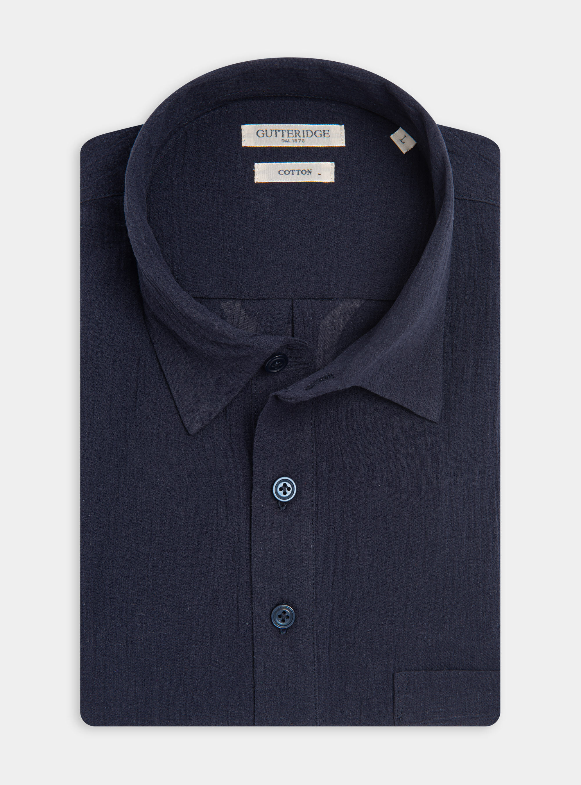 Halbarm-Poloshirt aus Baumwoll-Cr&ecirc;pe, NAVY 0218C