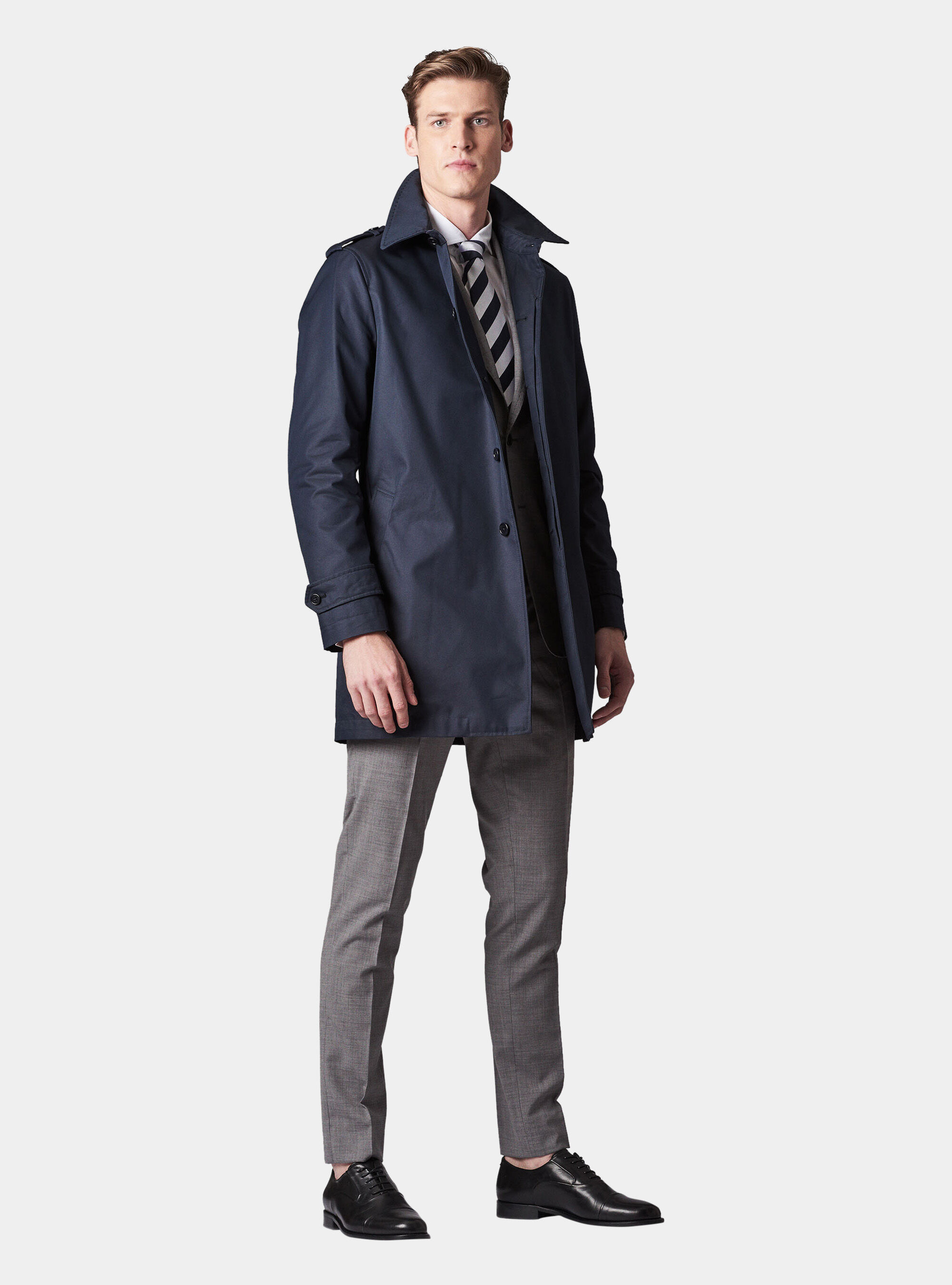 Technical cotton "Impermeabile" jacket, NAVY BLUE