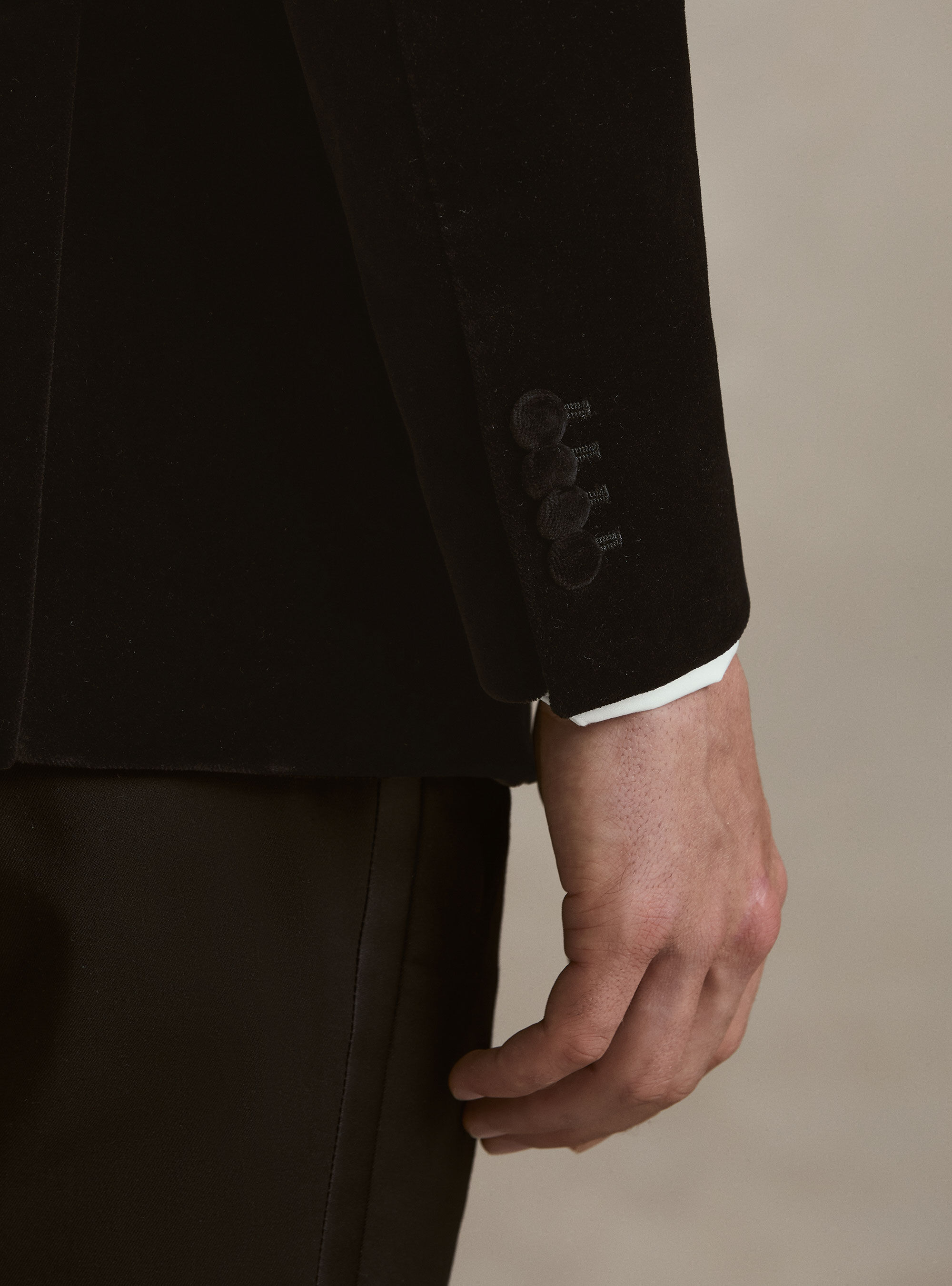 Tuxedo blazer for a velvet suit, BLACK