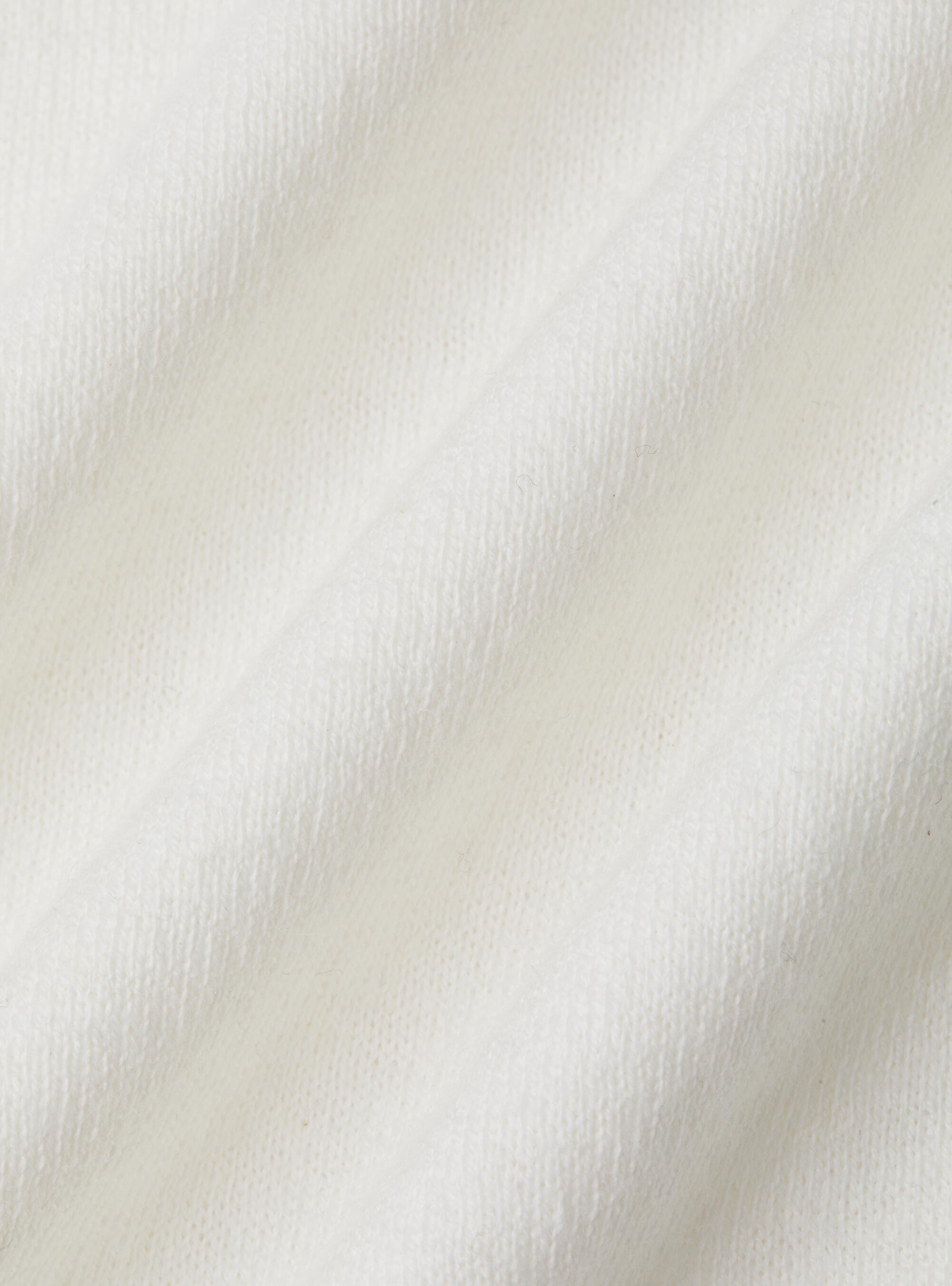 Dolcevita in cotone e cashmere, BIANCO