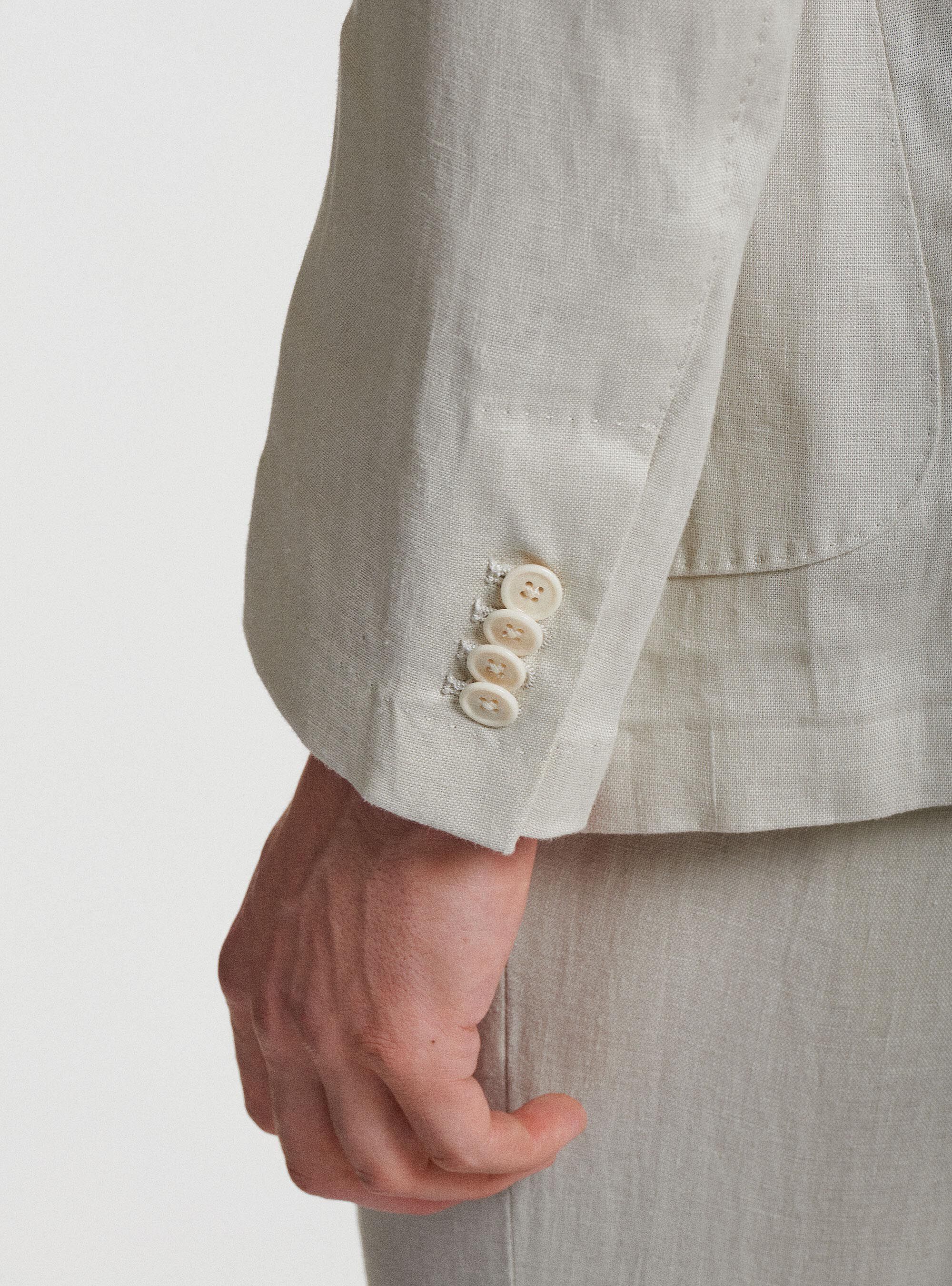 Pure linen suit blazer, ECRU