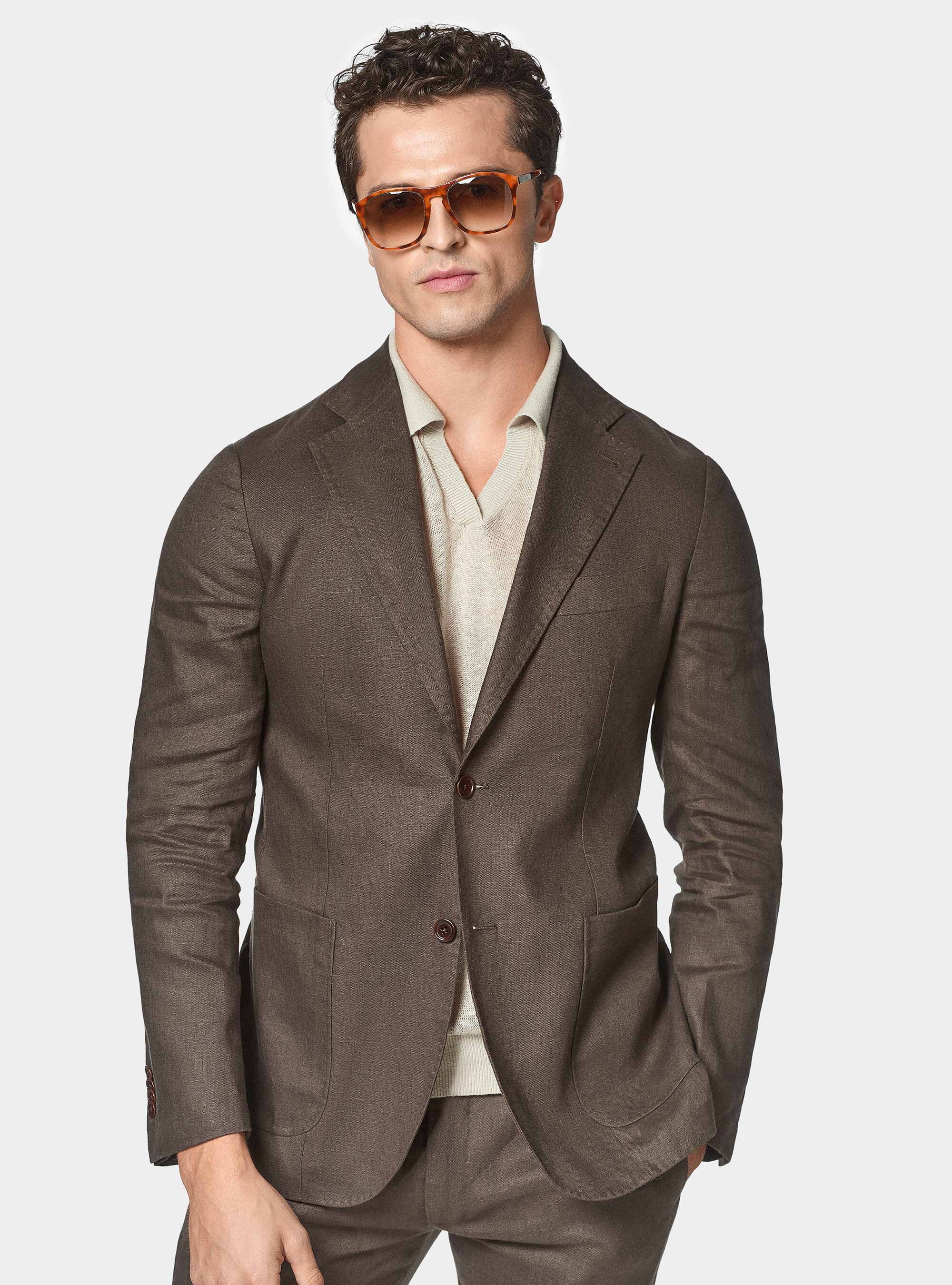 Pure linen suit blazer