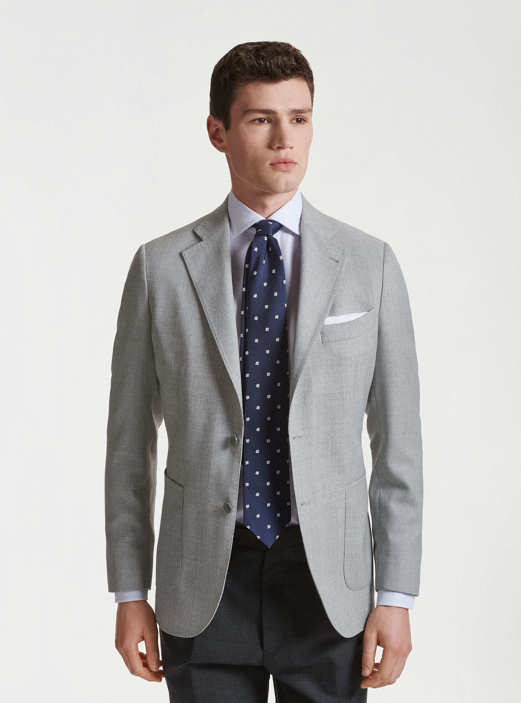 Americana de lana Vitale Barberis Canonico, GRIS CLARO JASPEADO