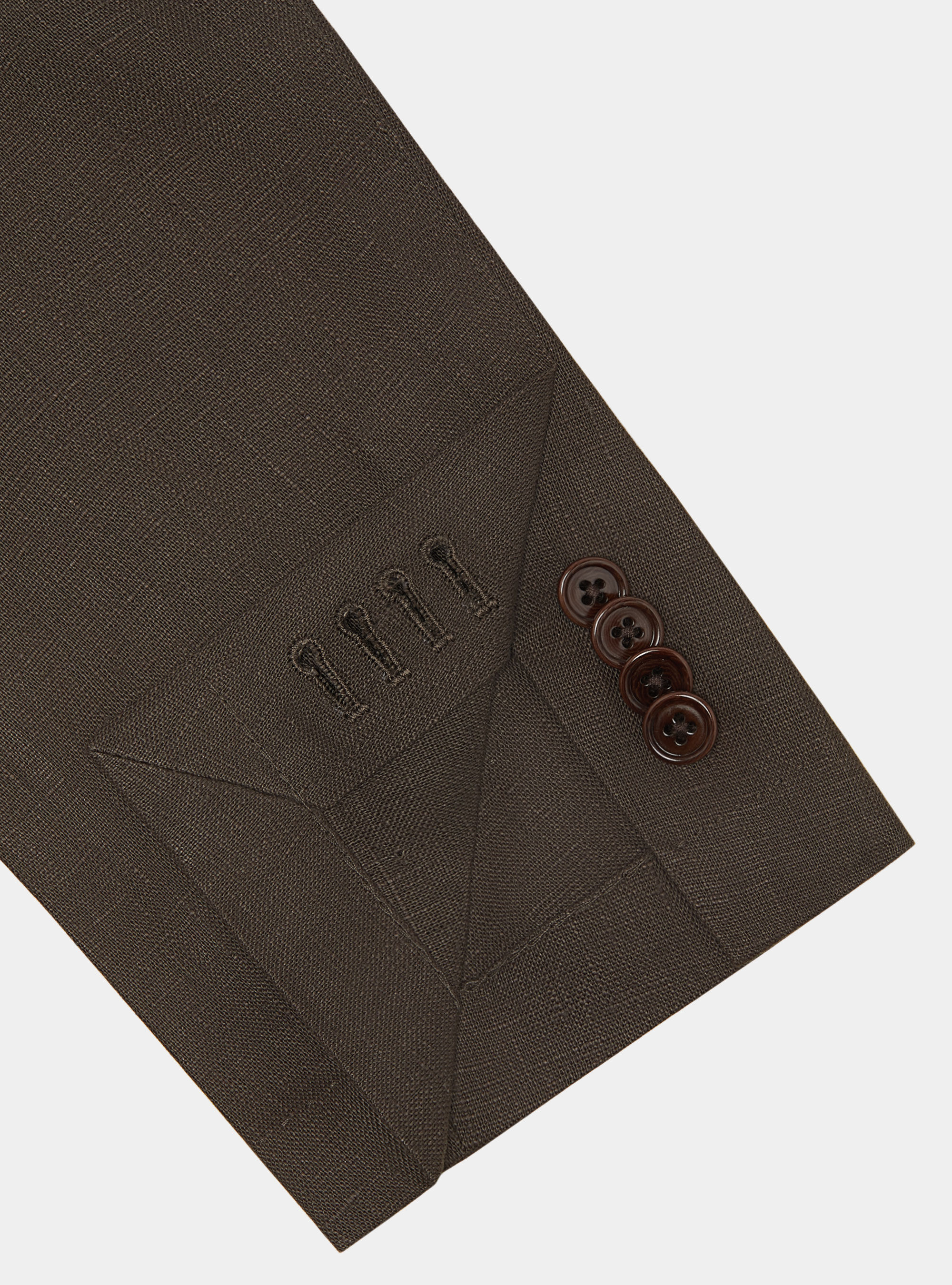 Pure linen suit blazer, BROWN