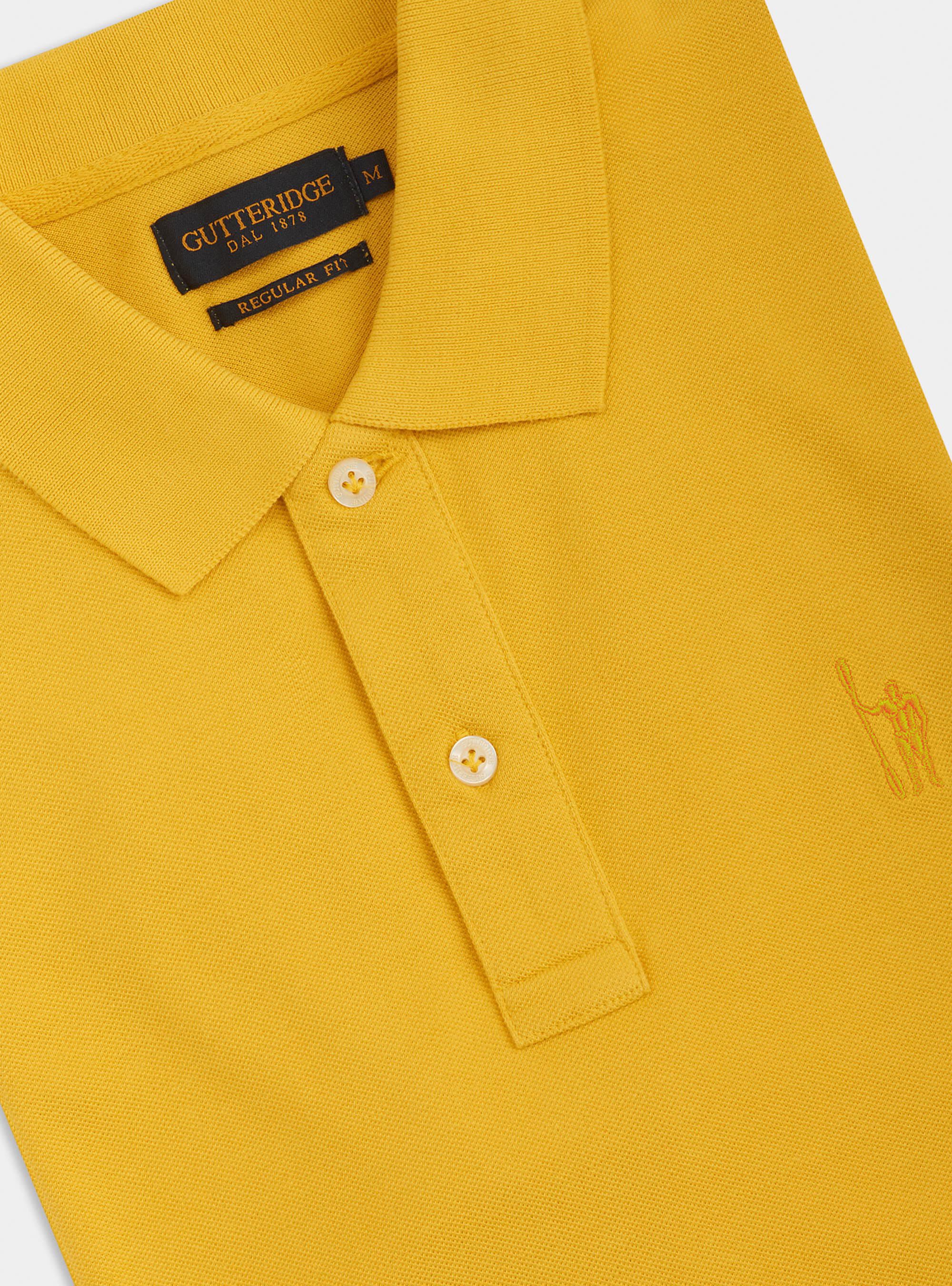 Polo classica con ricamo, GIALLO