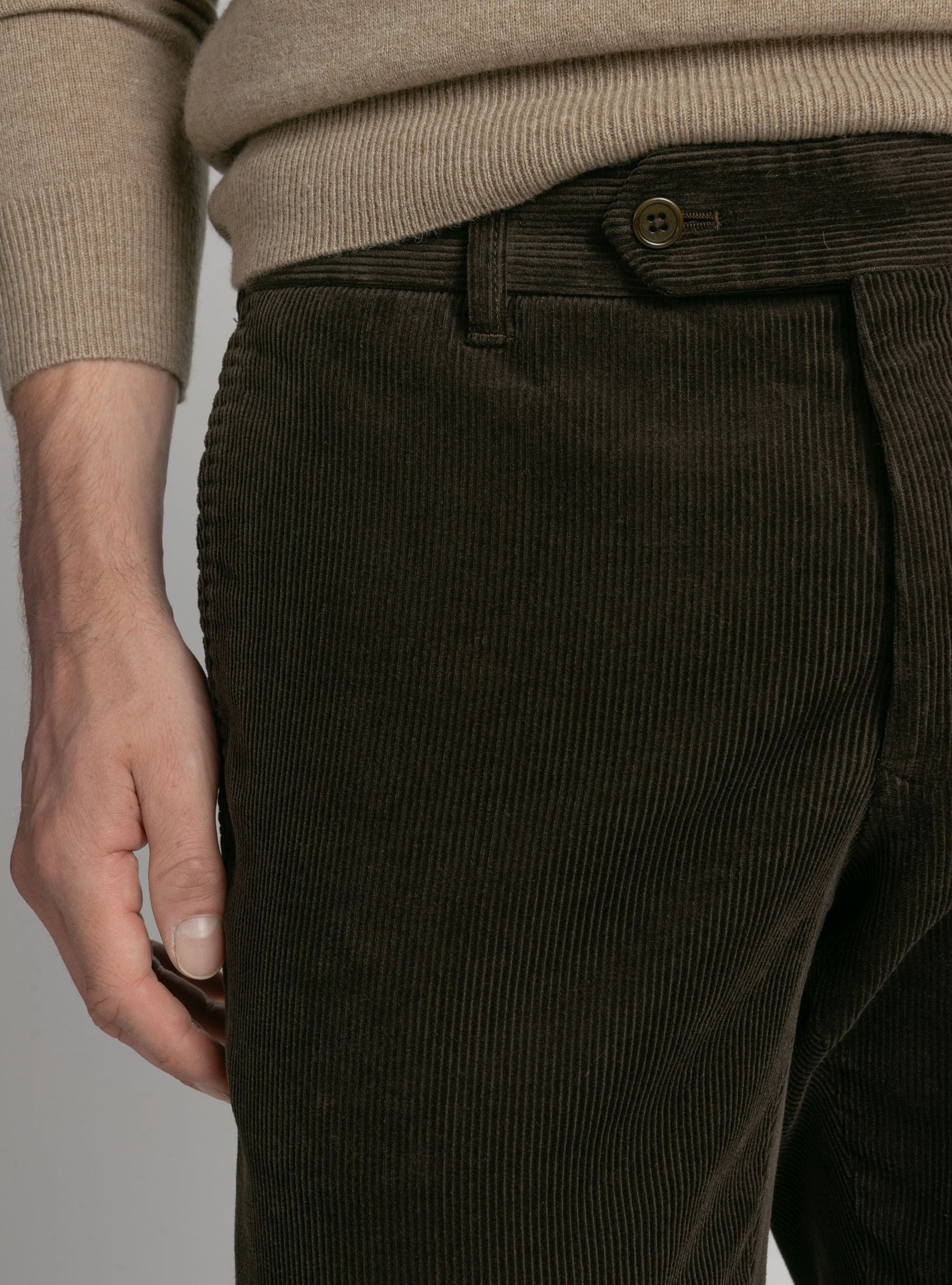 Pantaloni in velluto, MARRONE