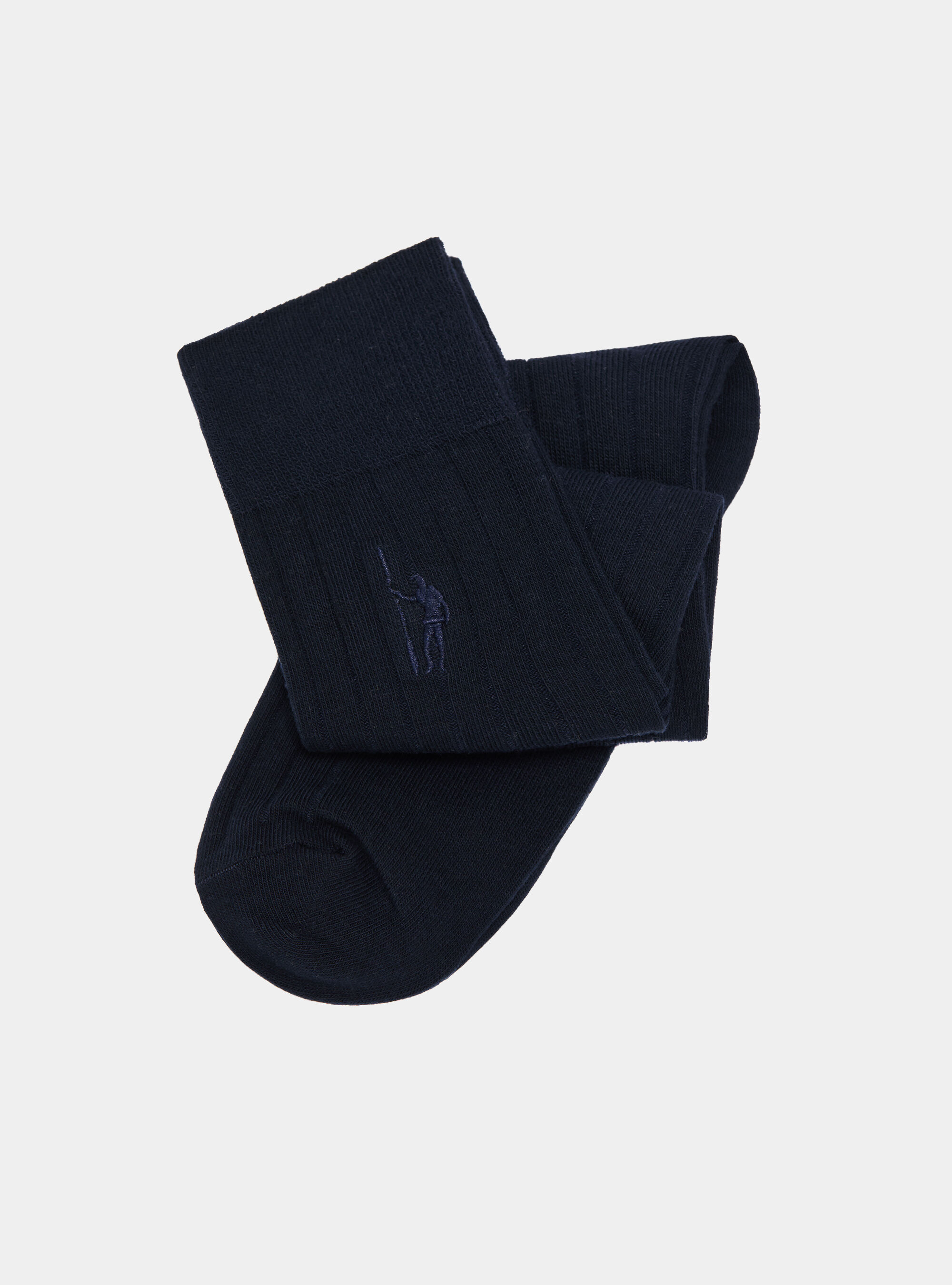 Calcetines de canal&eacute; con bordado, AZUL MARINO