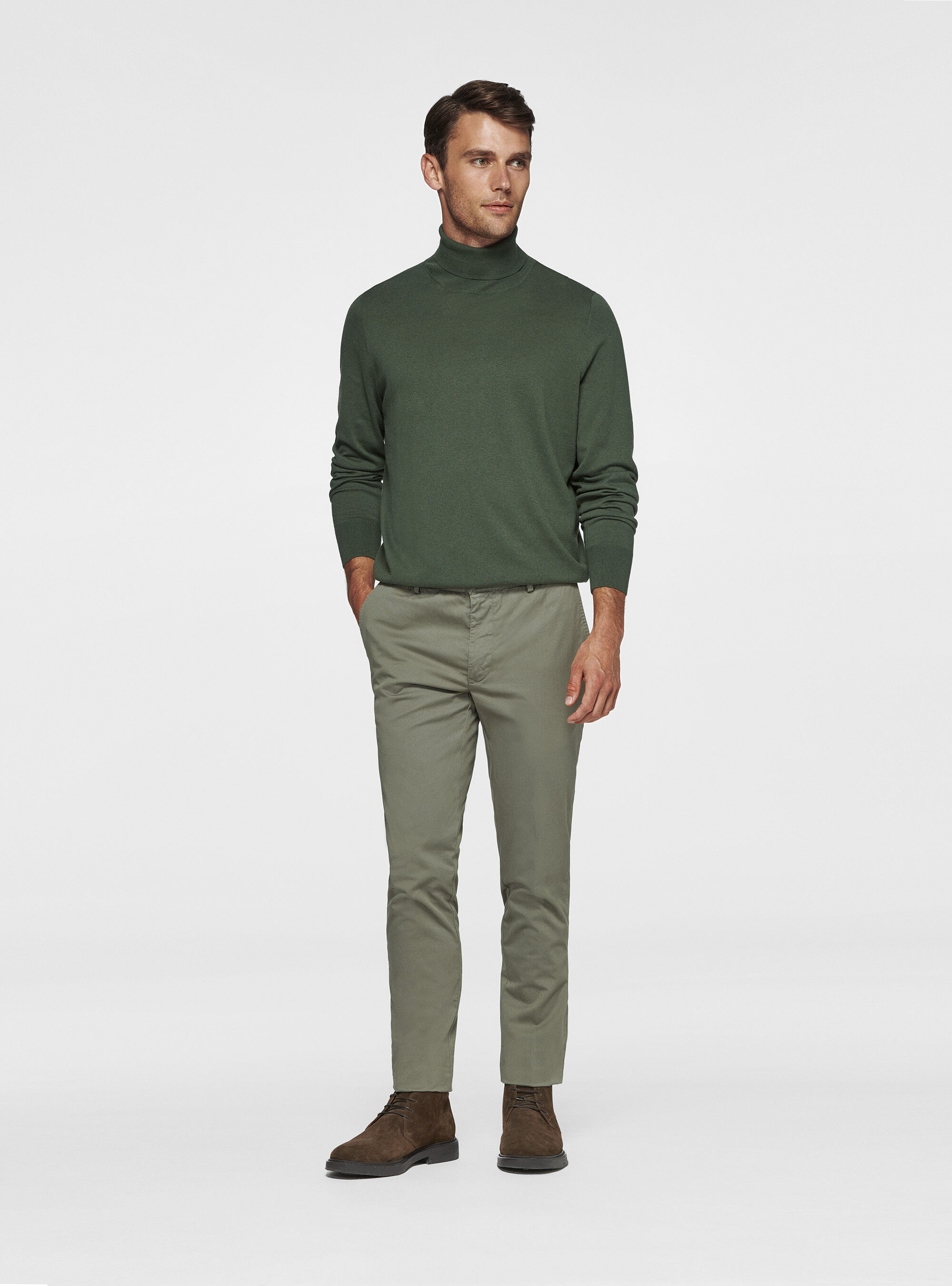 Dolcevita in cotone seta e cashmere, MILITARE 0609C