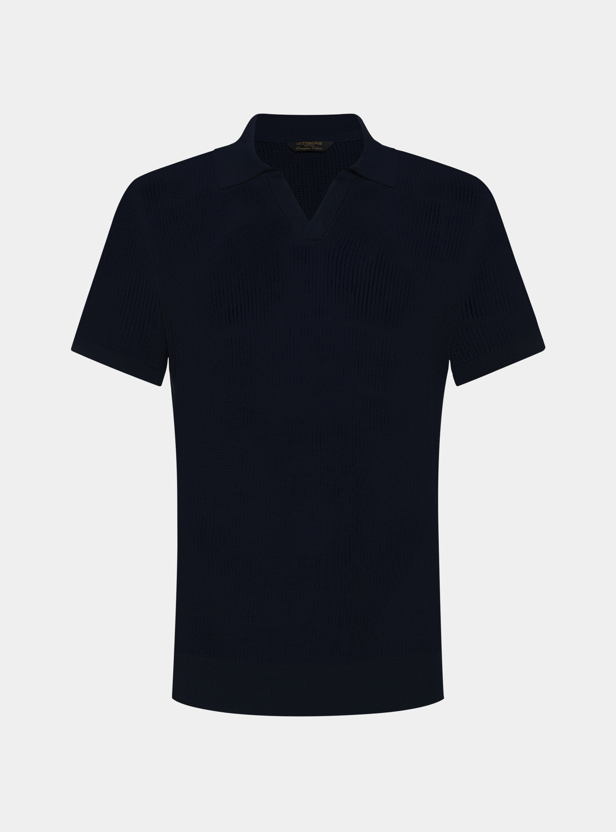 Crochet polo shirt, NAVY BLUE