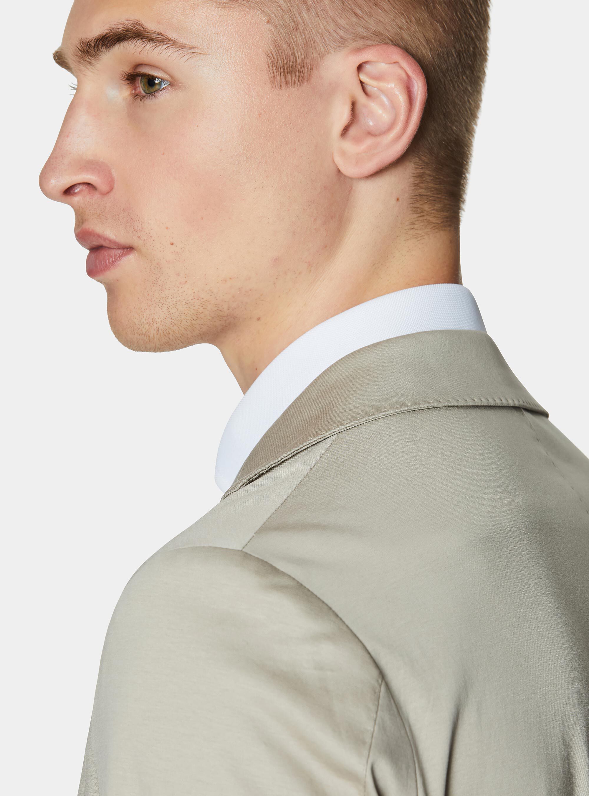 Technical cotton jersey blazer, ECRU