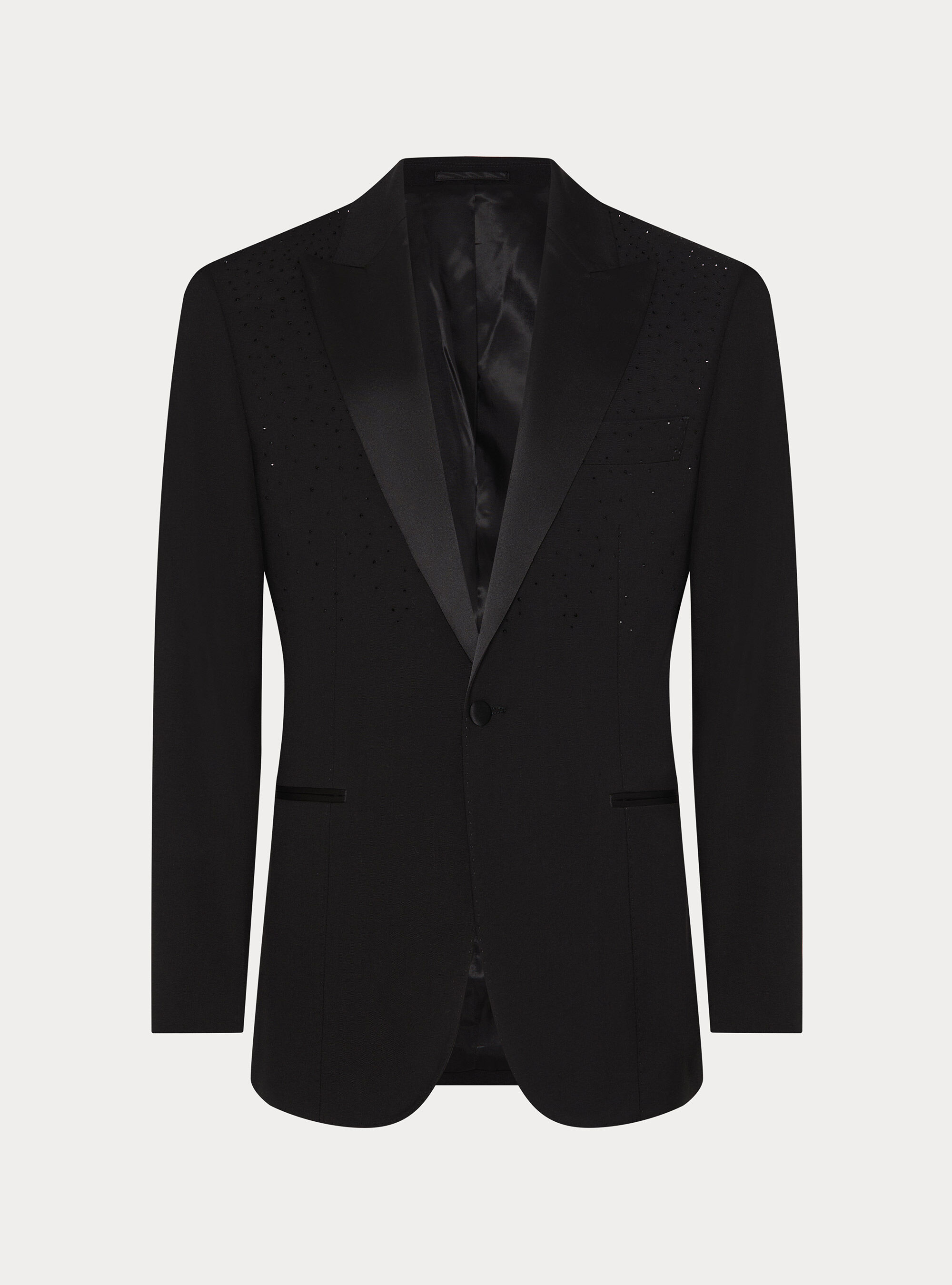 Black glitter tuxedo blazer, BLACK