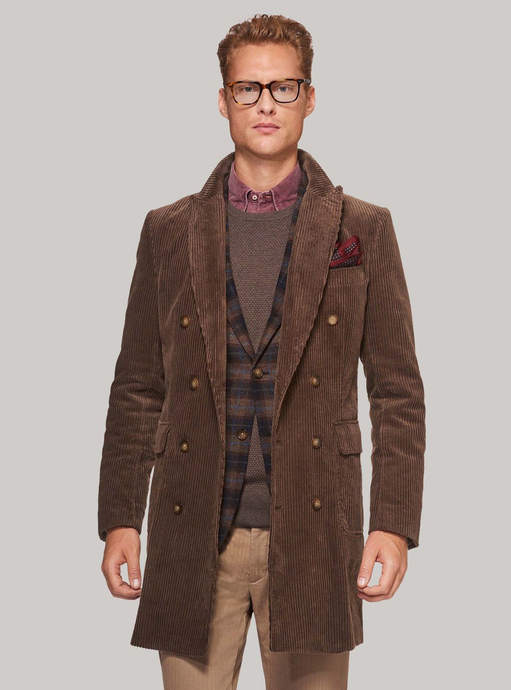 Cappotto doppiopetto in velluto