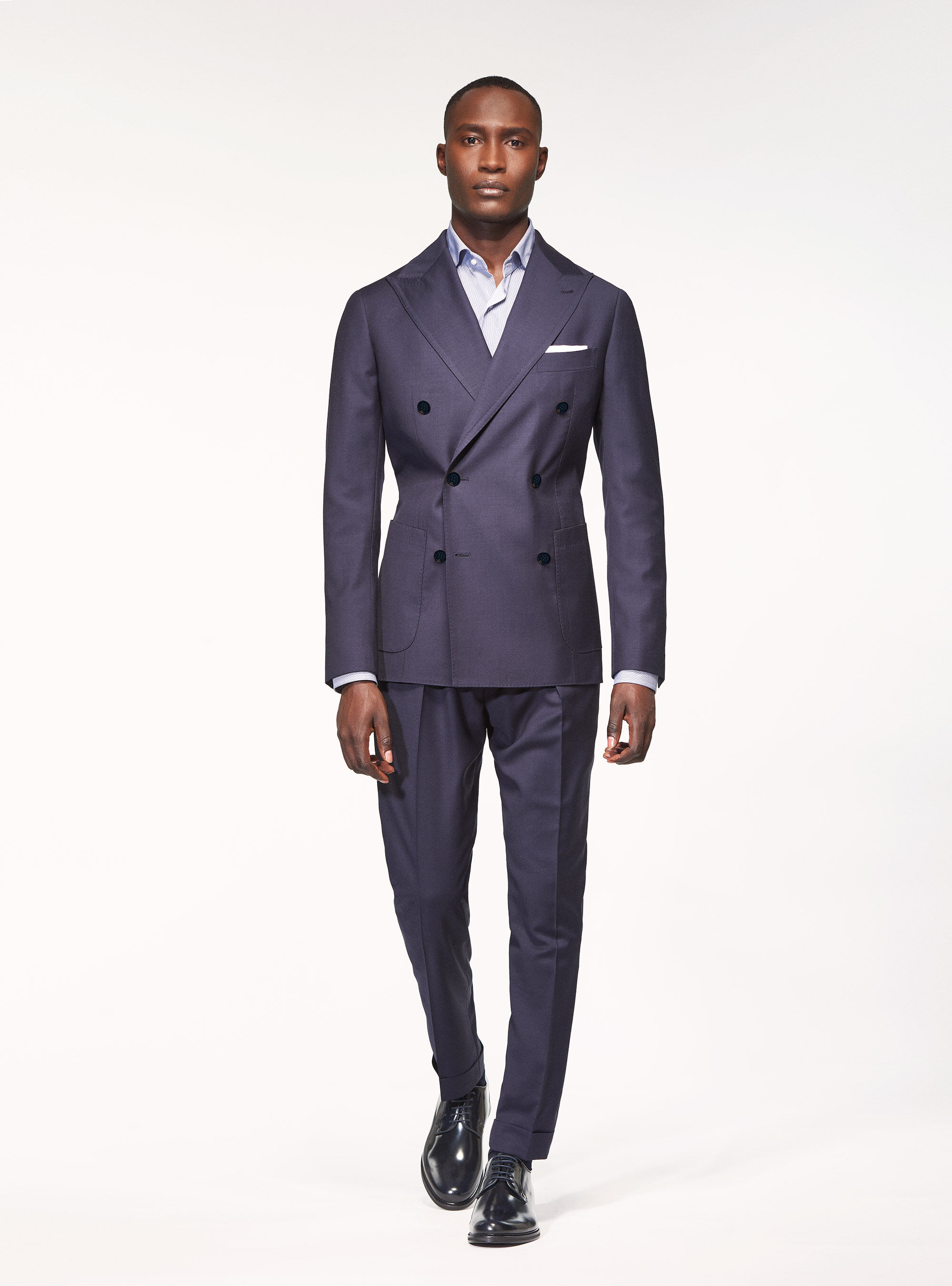 Veste croisee en laine super fine de 120 s