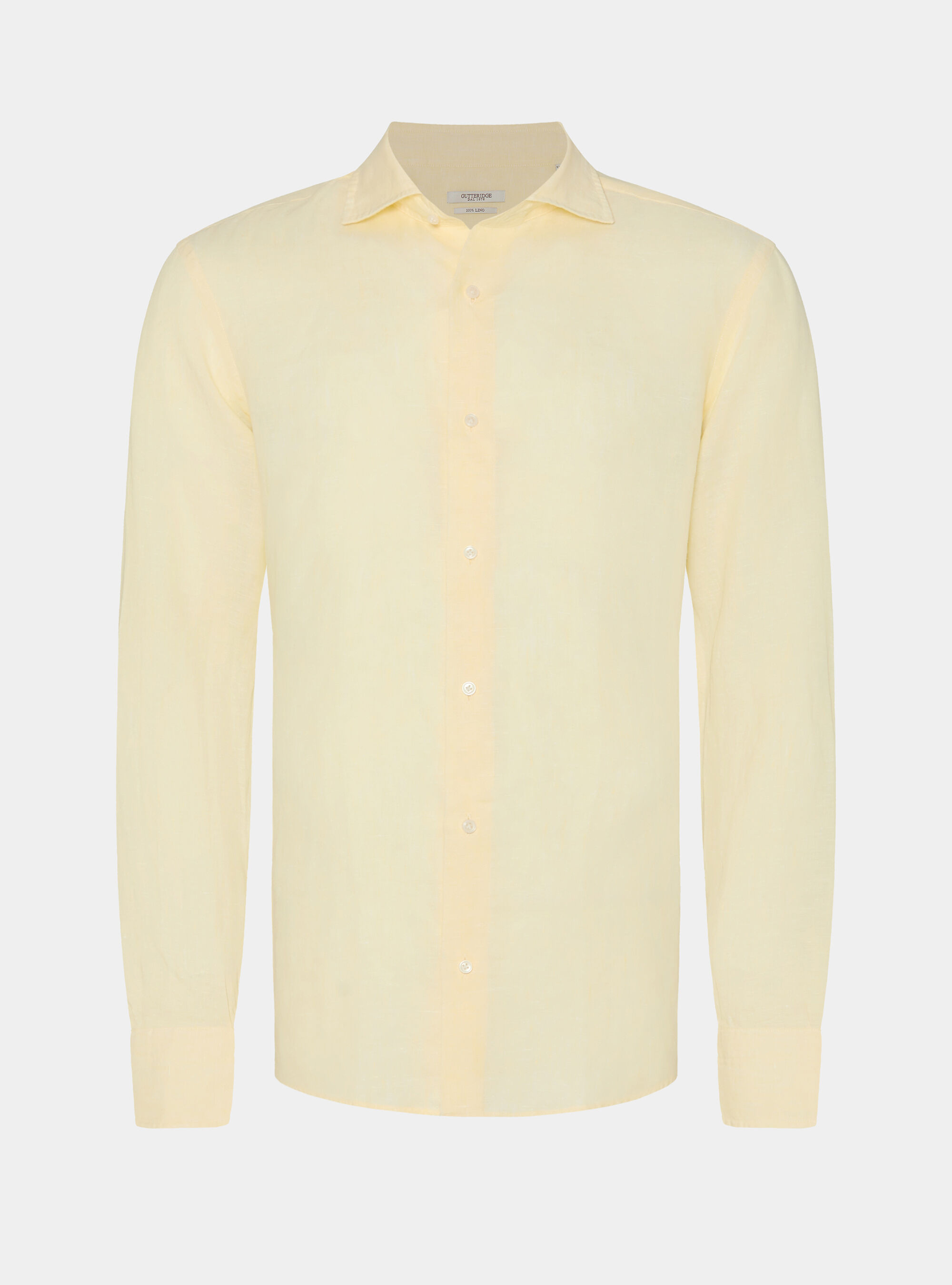 Camicia in puro lino, GIALLO CHIARO 0784C