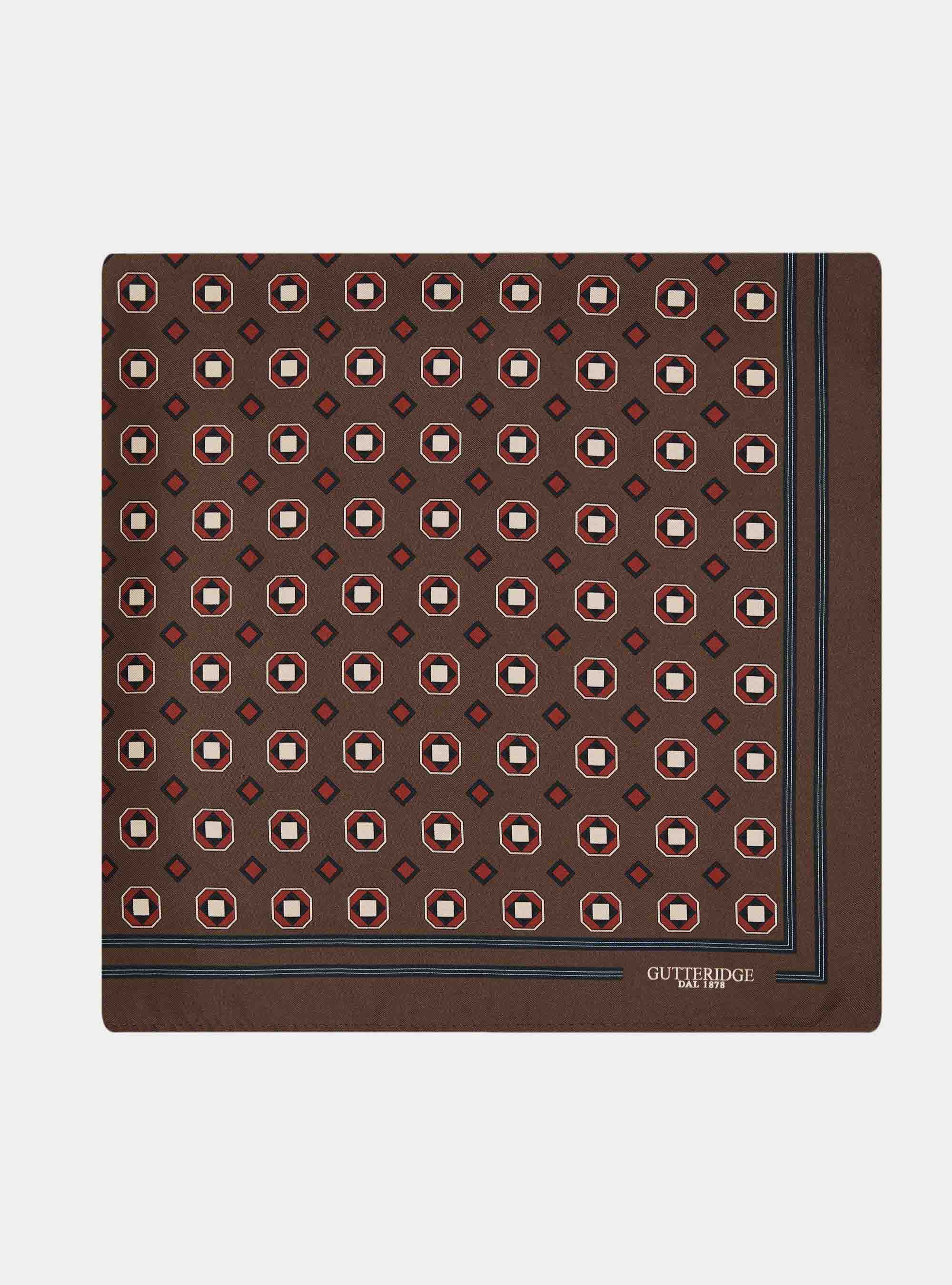 Foulard stampato in seta fantasia geometrica