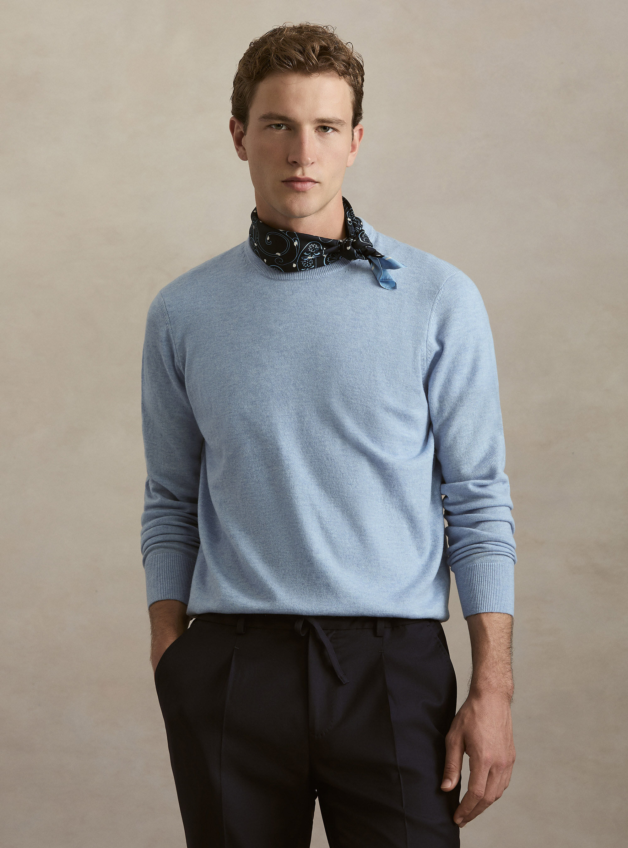 Girocollo in maglia in lana poliammide cashmere
