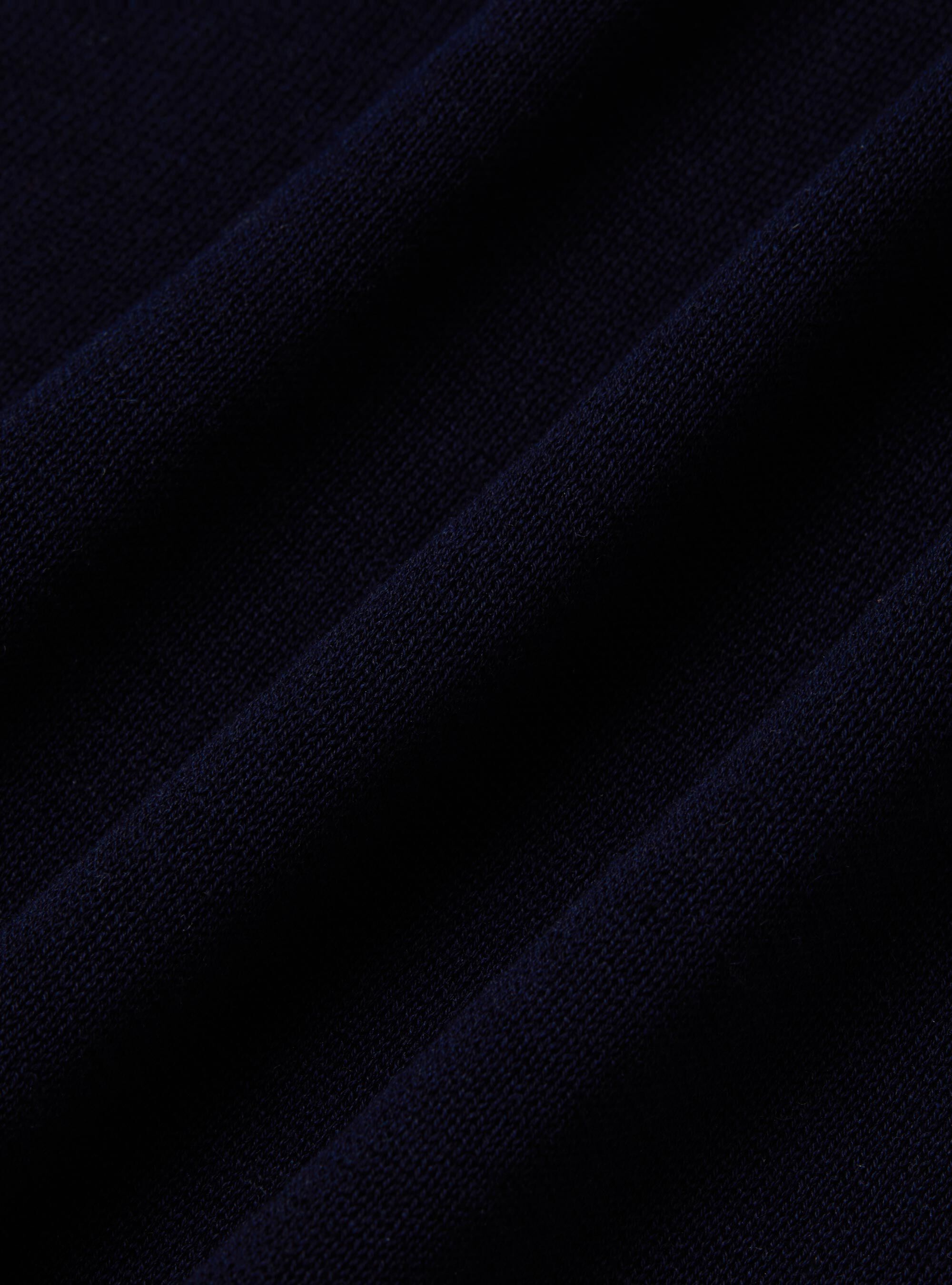 Polo camicia in maglia in cotone e seta, BLU NAVY