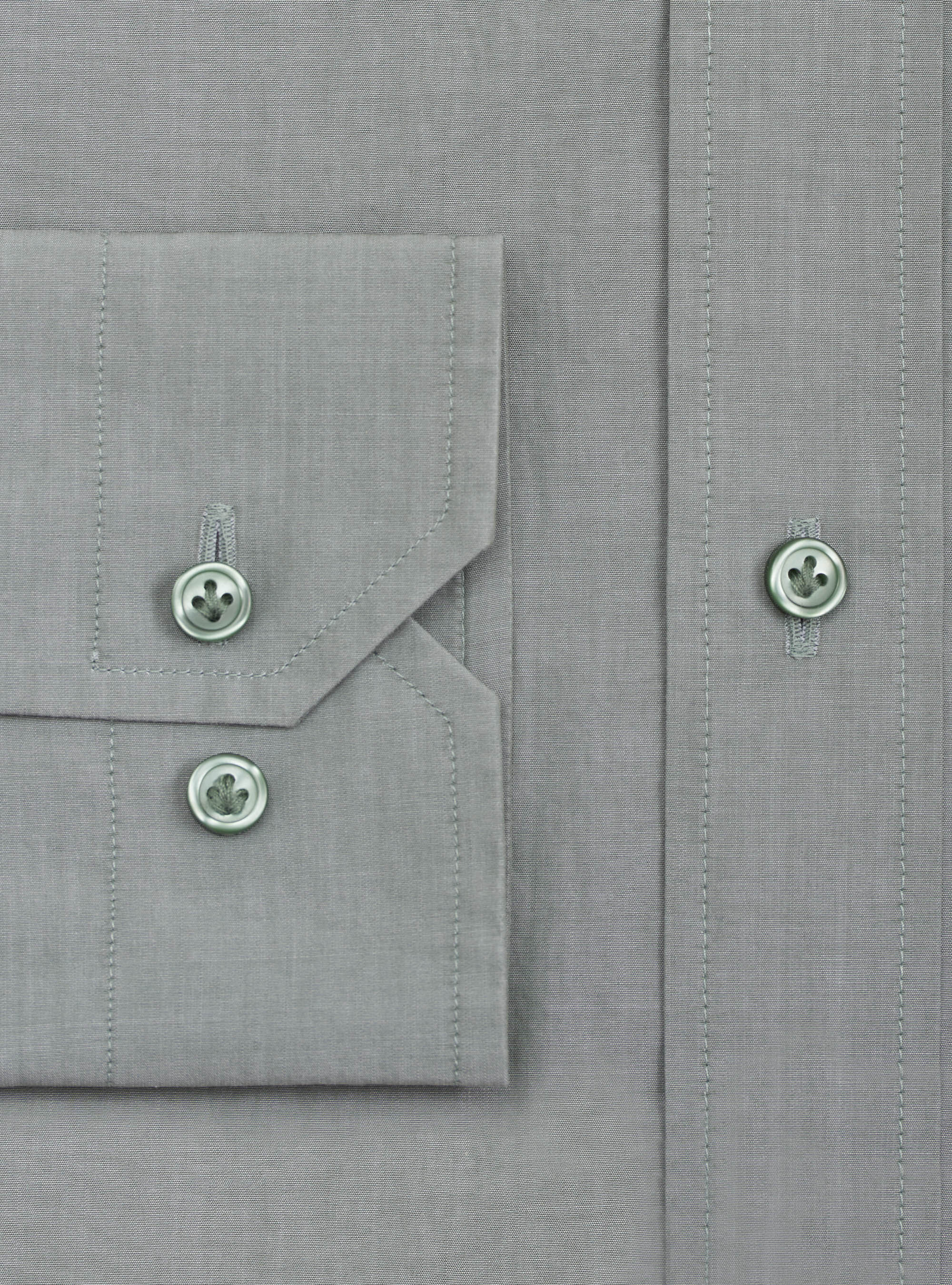 Camicia collo francese in cotone, VERDE