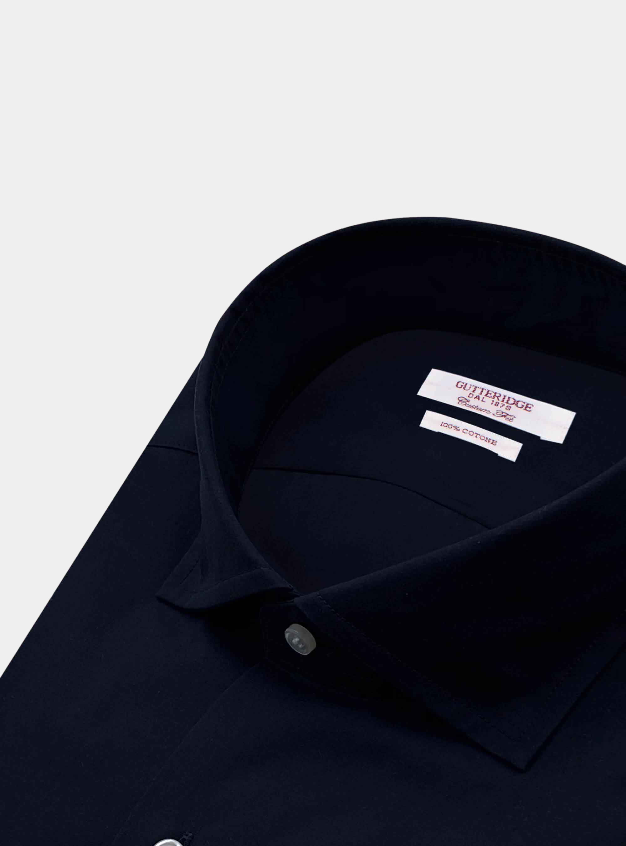 Camicia comfort fit classica in mussola di cotone, BLU NAVY