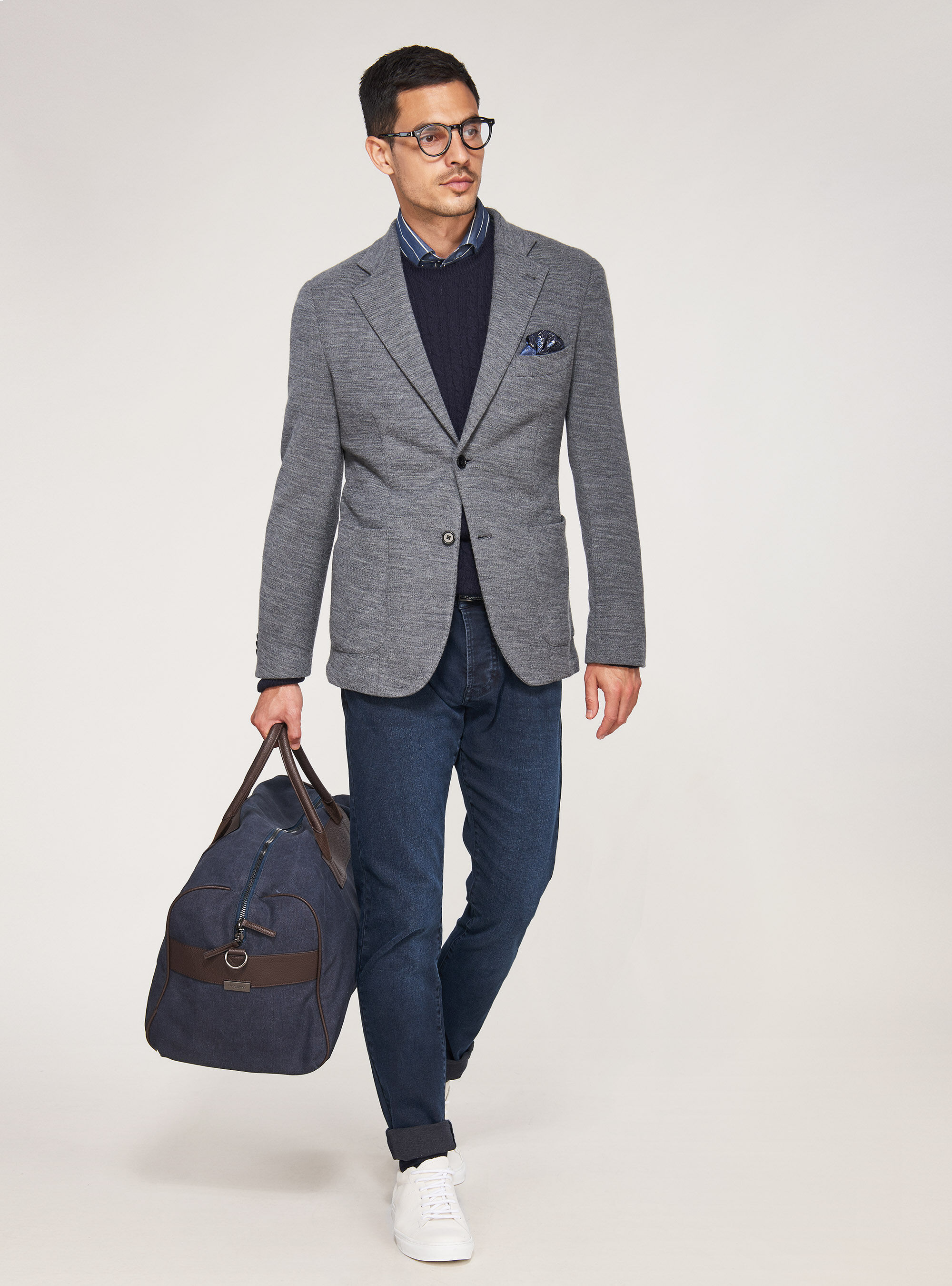 Unlined wool jersey blazer 