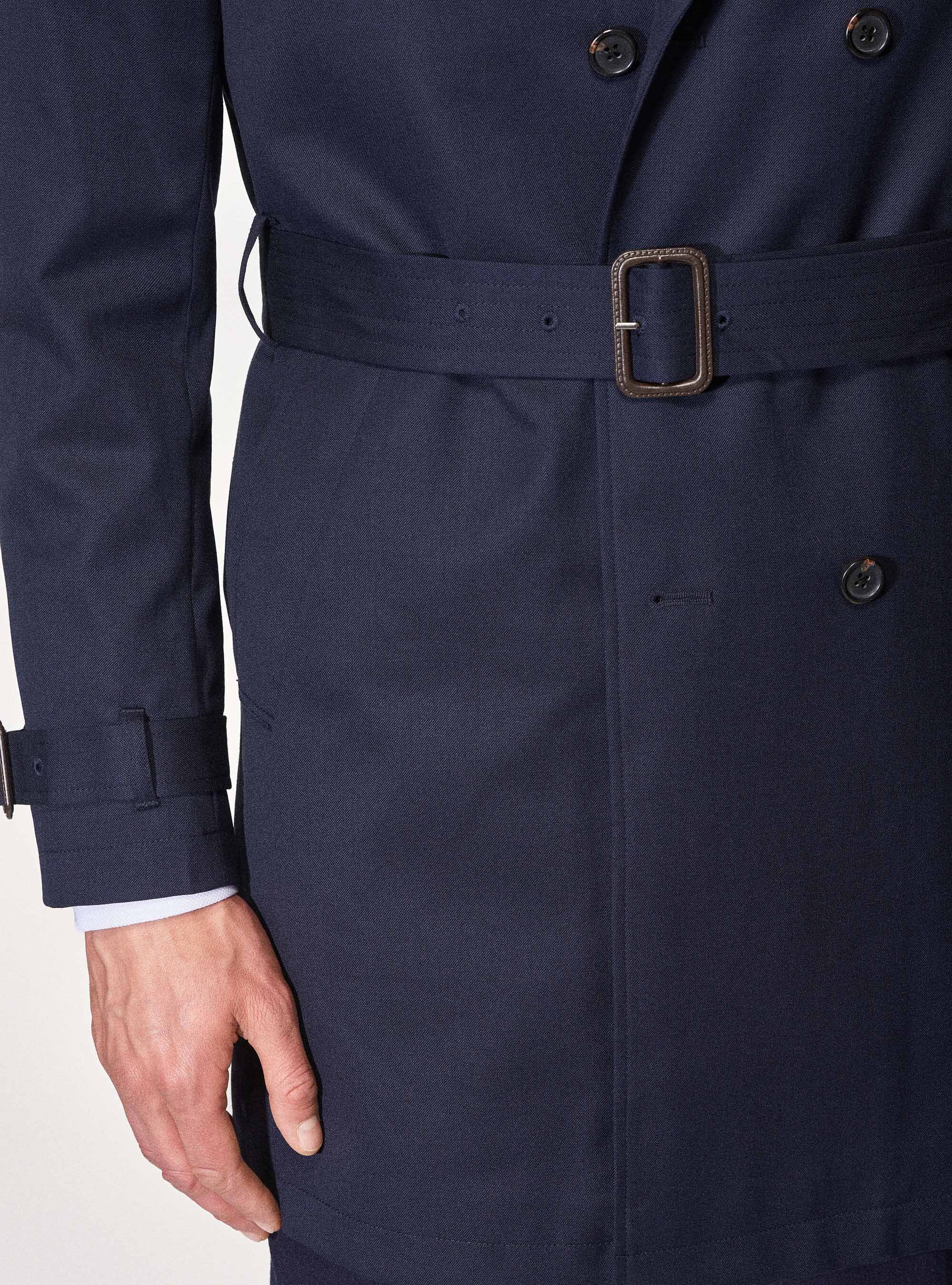 Classic wool and cotton trench coat GutteridgeUK Men s catalog