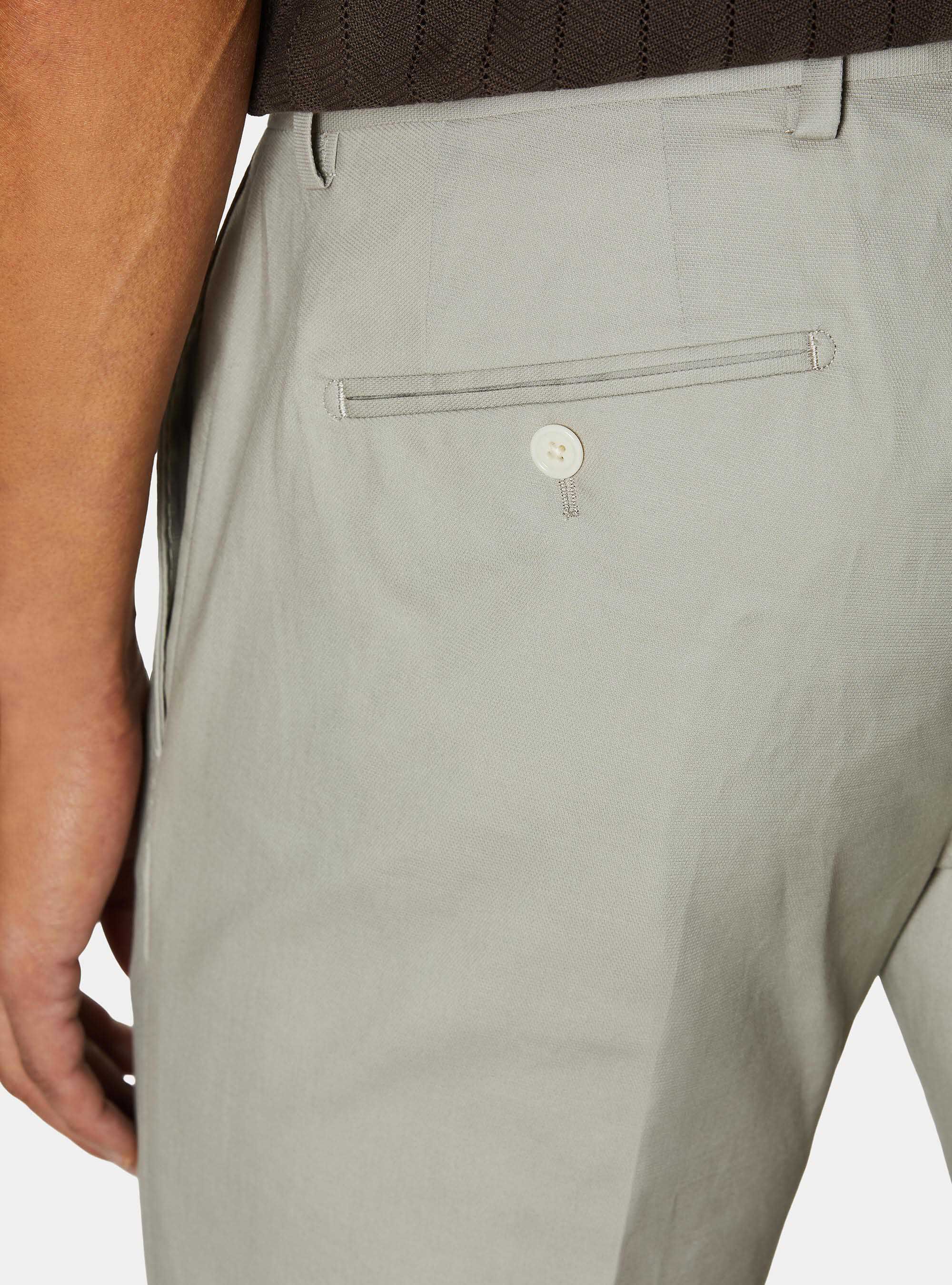 Pantaloni abito in cotone, ECRU