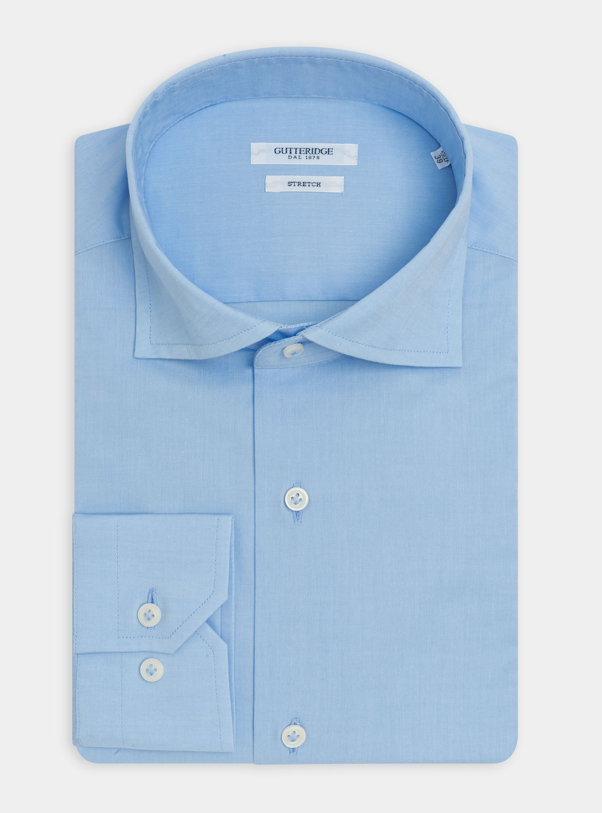 Camicia collo semi francese in popeline stretch Gutteridge