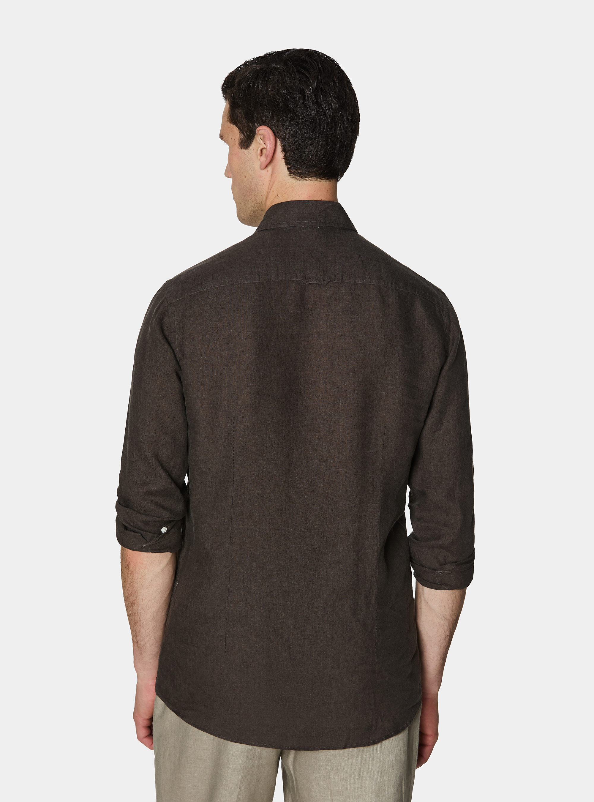 Pure linen shirt, BROWN