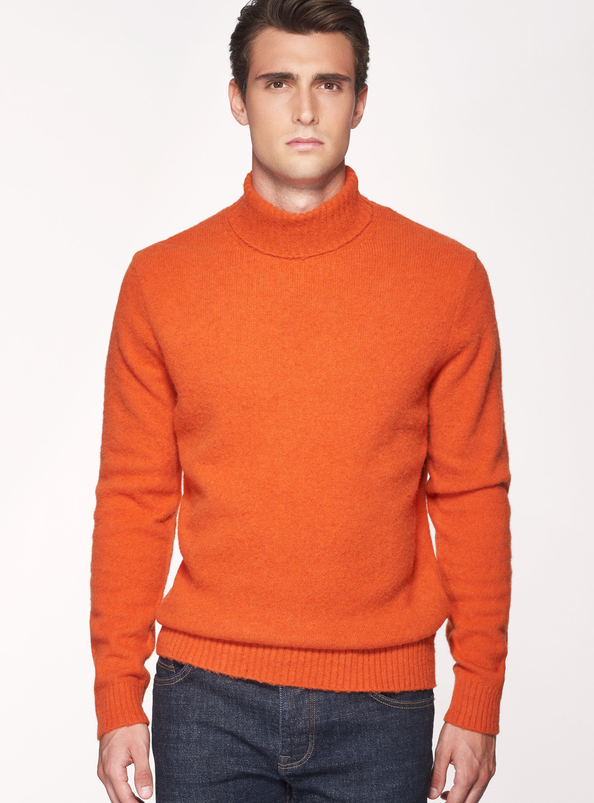 Mens orange roll neck jumper new arrivals