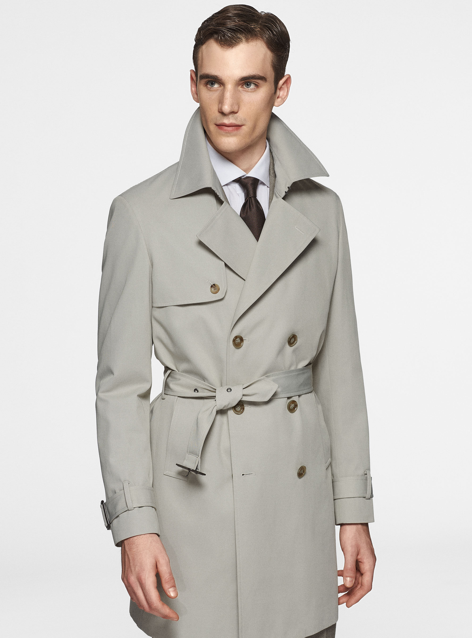 Cotton twill trench coat