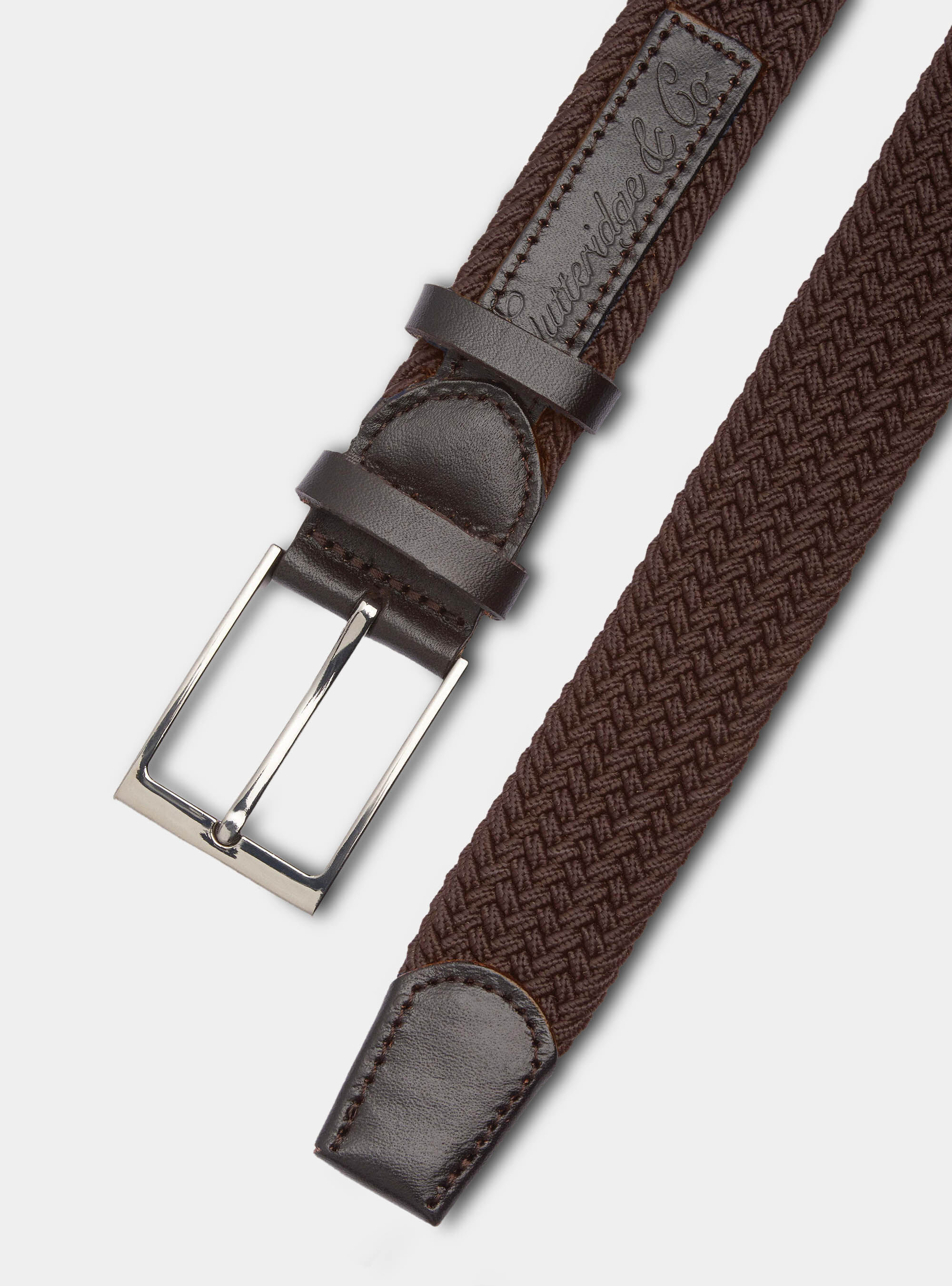 Cintura con logo, MARRONE