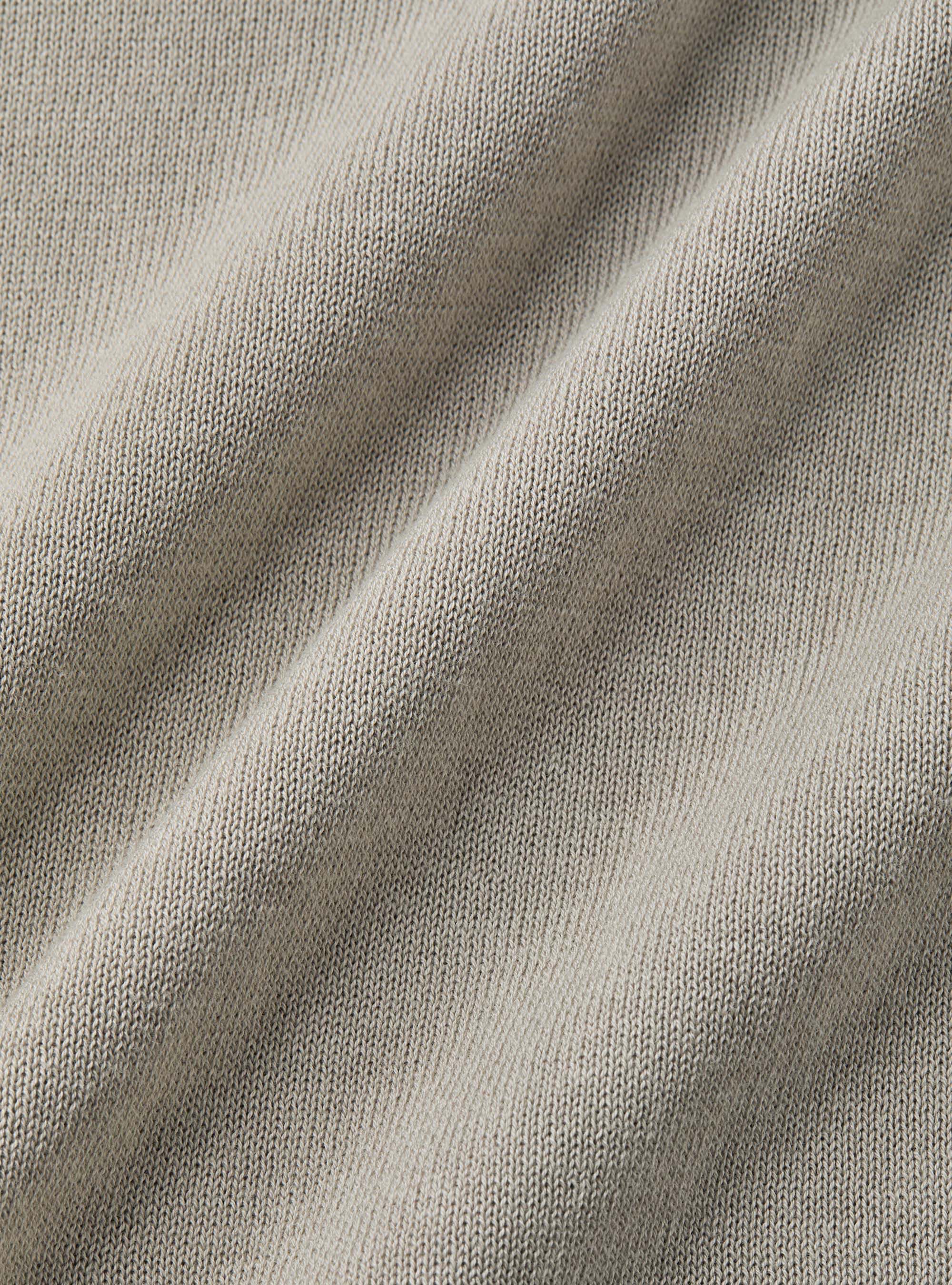Extra-fine cotton knit polo shirt, SAND